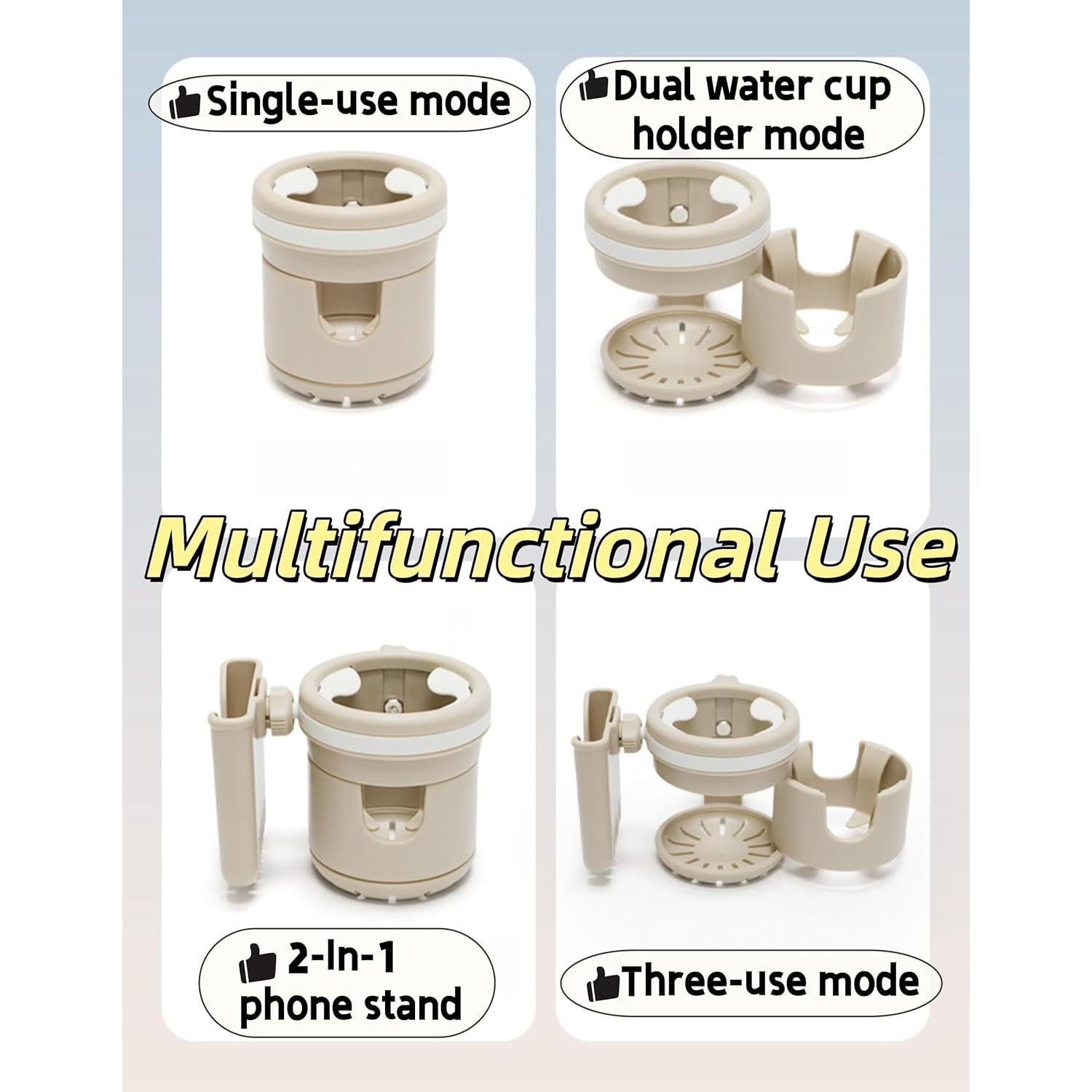Soporte para Tazas 3-en-1 UIVXXUD Beige, Accesorios Carrito Bebé