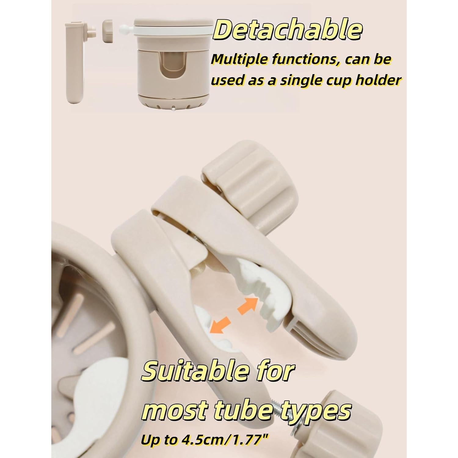 Soporte para Tazas 3-en-1 UIVXXUD Beige, Accesorios Carrito Bebé