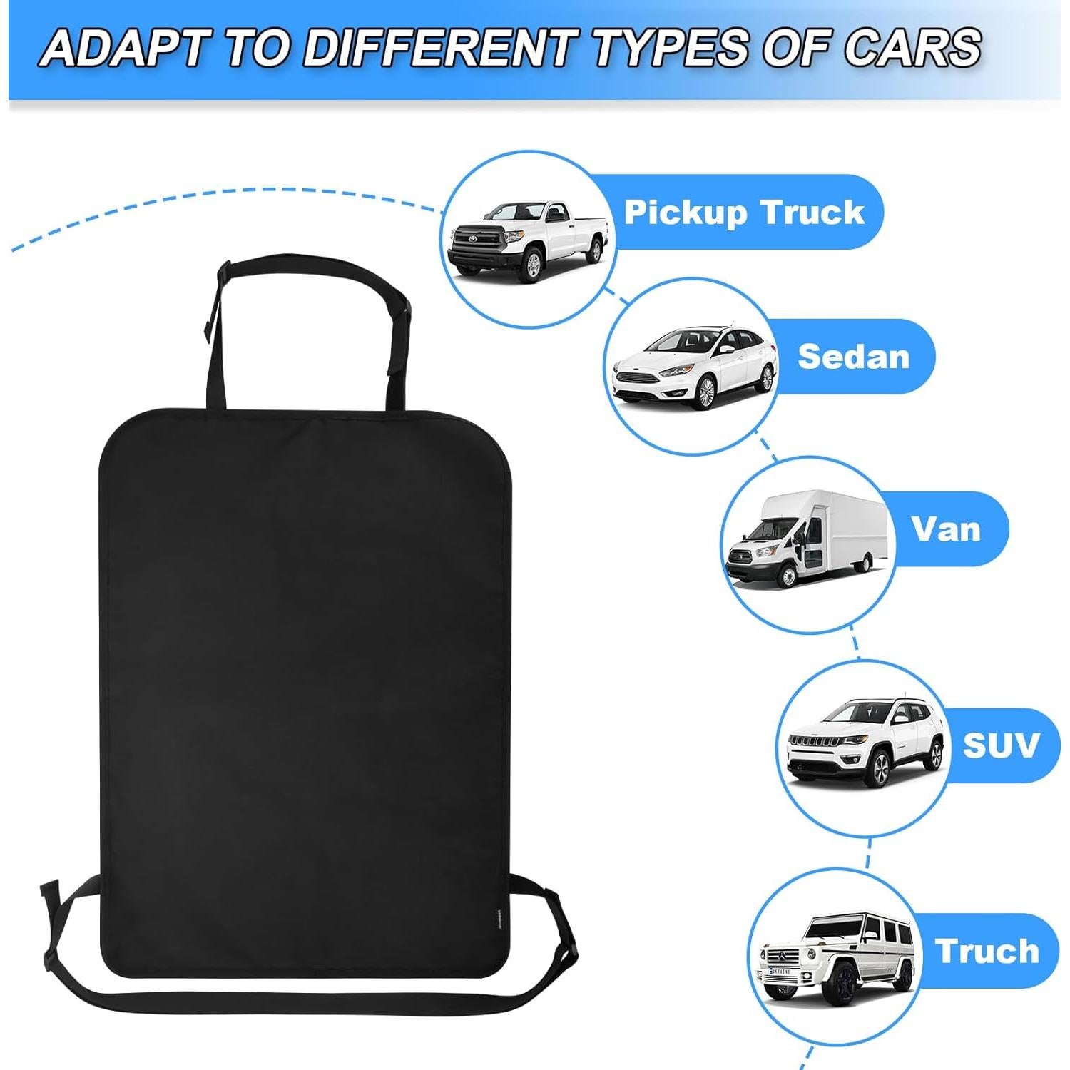 Protectores de Asientos Traseros Homakover para Niños - Negro