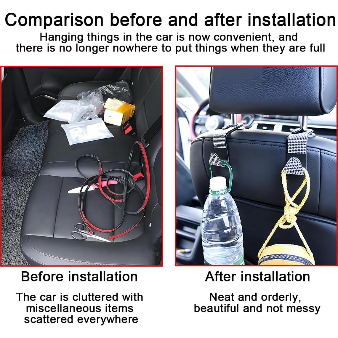 Ganchos para Reposacabezas de Coche Mandark - 4 Piezas Rosa