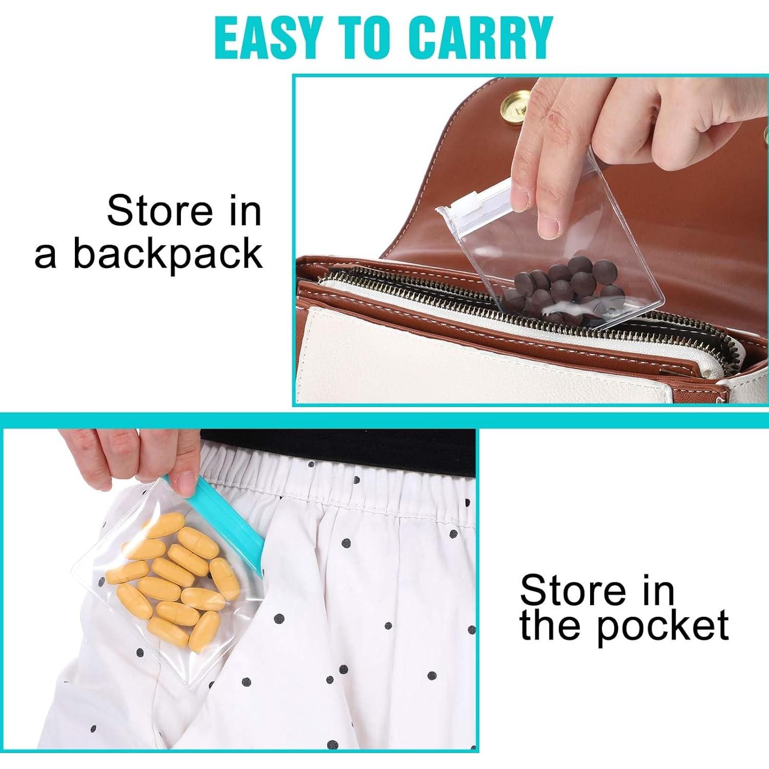 12 Bolsas de Almacenamiento Reutilizables Ptwola 7.8x7.3cm