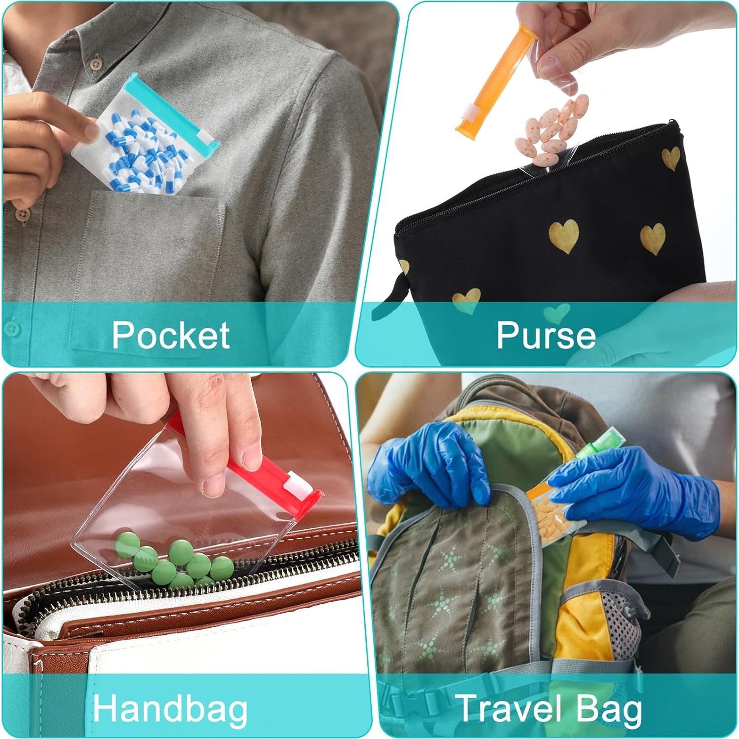 12 Bolsas de Almacenamiento Reutilizables Ptwola 7.8x7.3cm