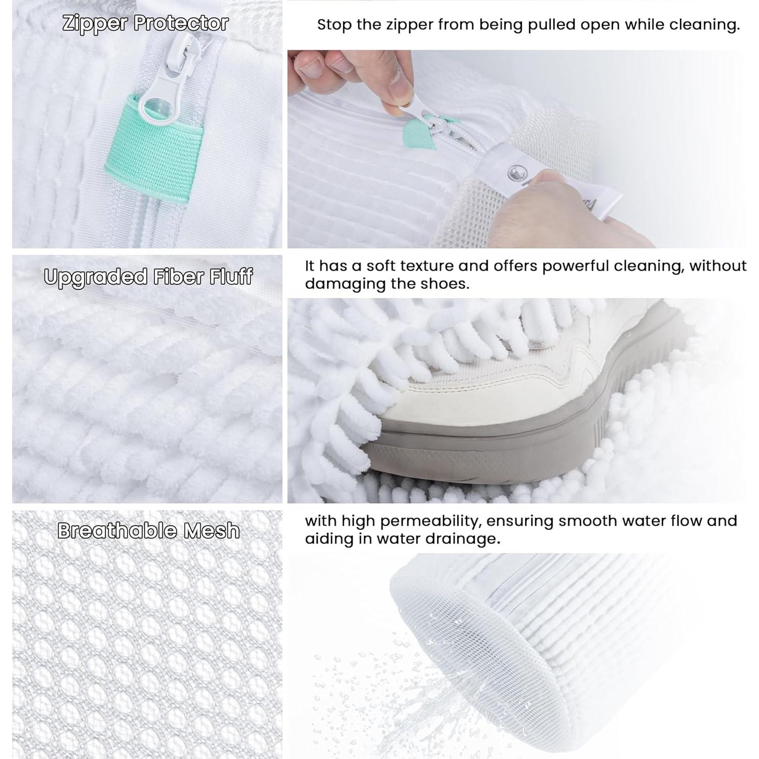 Bolsa de Lavado de Zapatos ADEHMDA 2 Pcs Microfibra Blanca