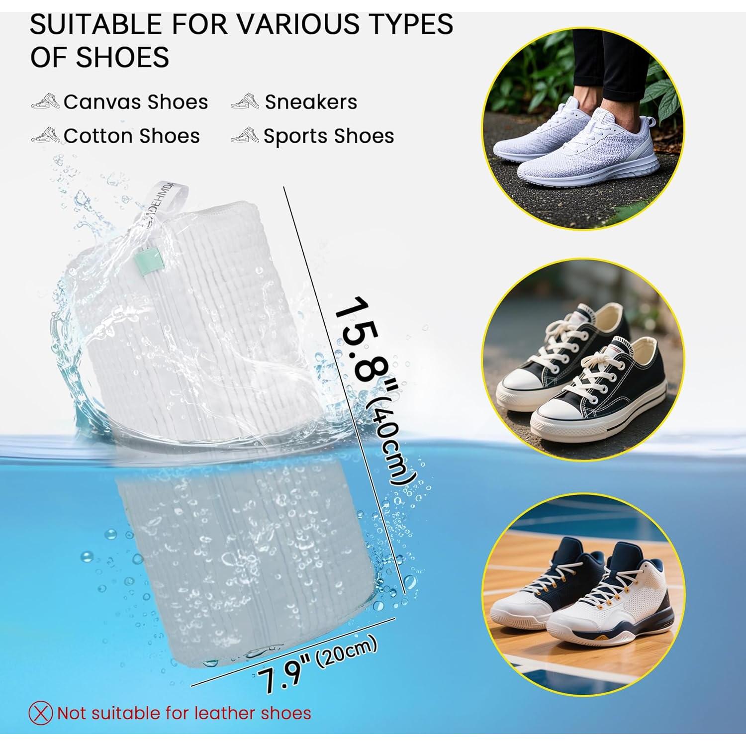 Bolsa de Lavado de Zapatos ADEHMDA 2 Pcs Microfibra Blanca