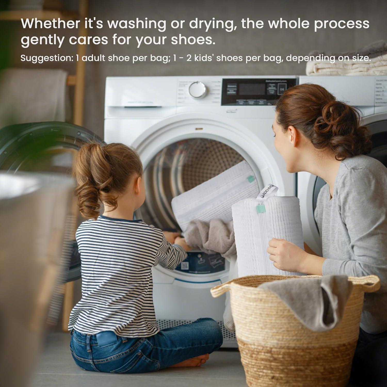 Bolsa de Lavado de Zapatos ADEHMDA 2 Pcs Microfibra Blanca