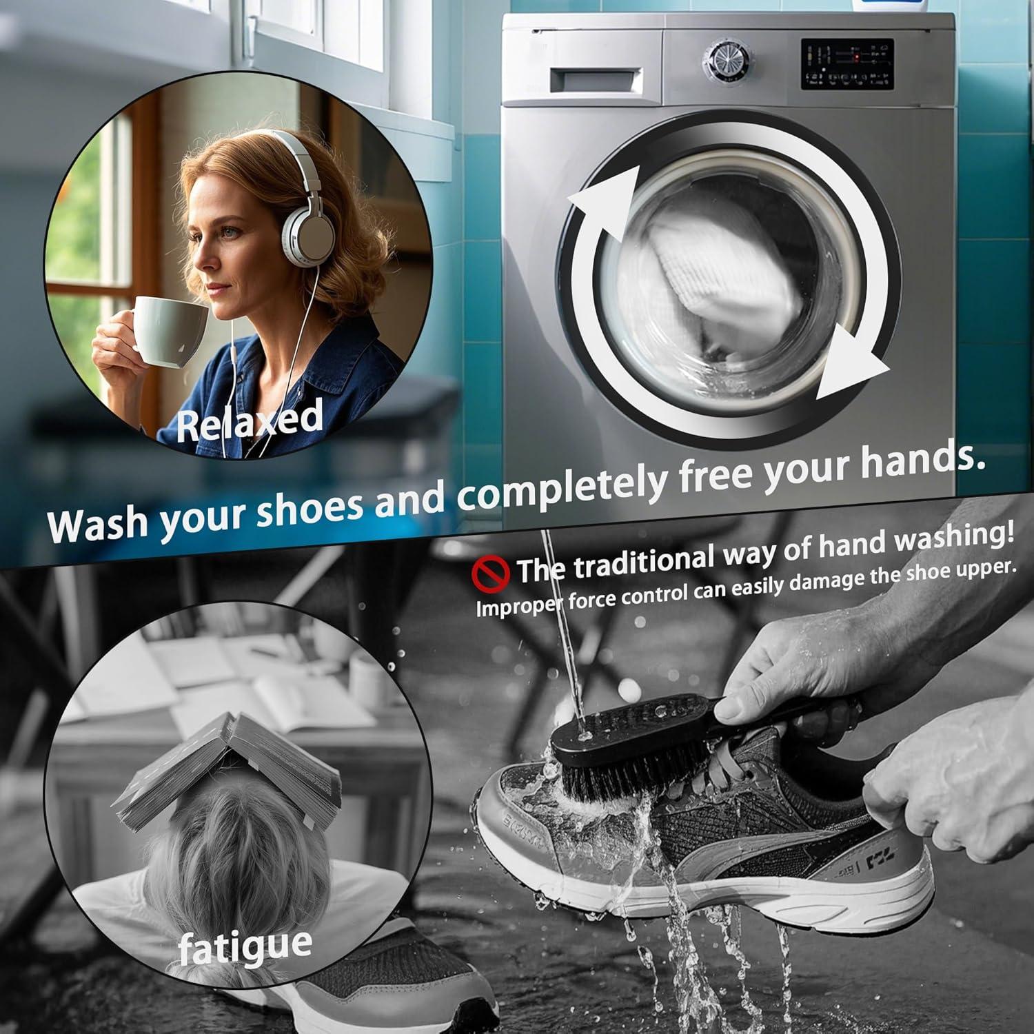 Bolsa de Lavado de Zapatos ADEHMDA 2 Pcs Microfibra Blanca