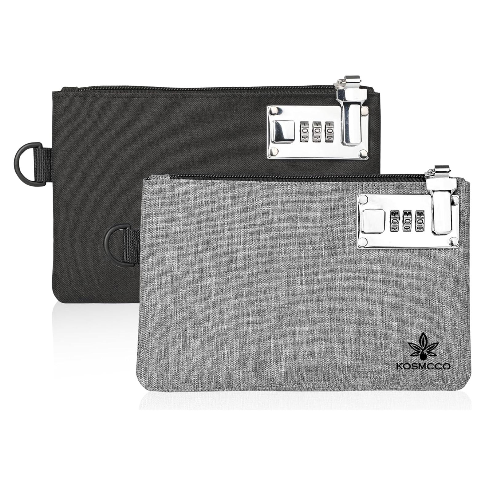 2 Pcs Bolsa de Dinero Bloqueable KOSMCCO 12.7x20.3 cm Nylon