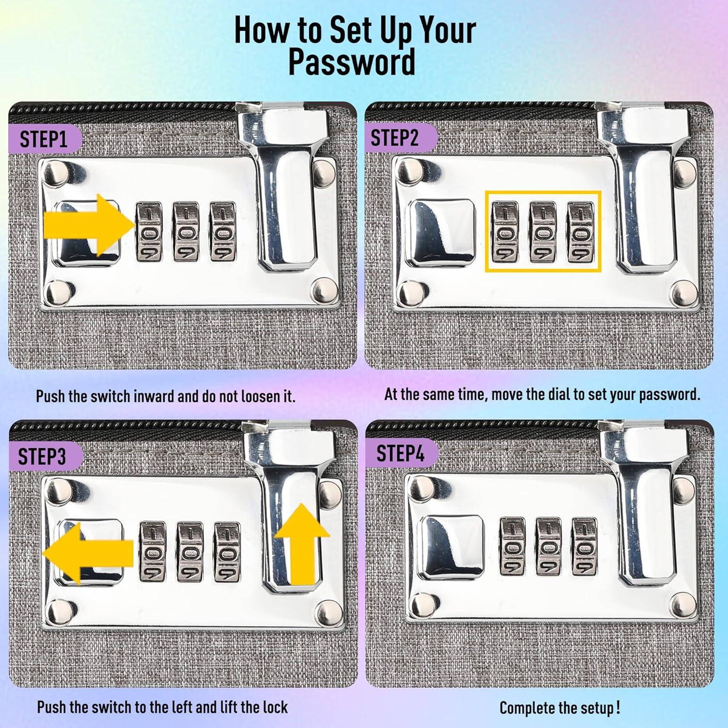 2 Pcs Bolsa de Dinero Bloqueable KOSMCCO 12.7x20.3 cm Nylon