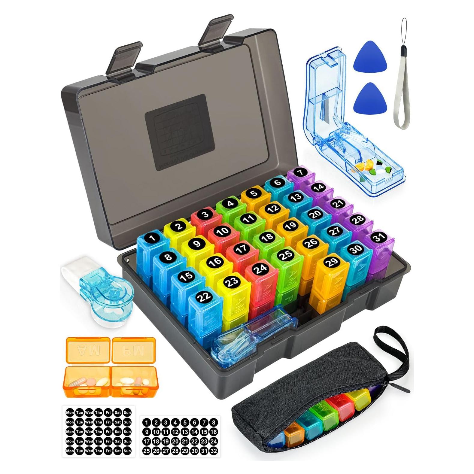 Organizador de Pastillas Mensual Yonlog 2 Veces al Día - Caja Grande