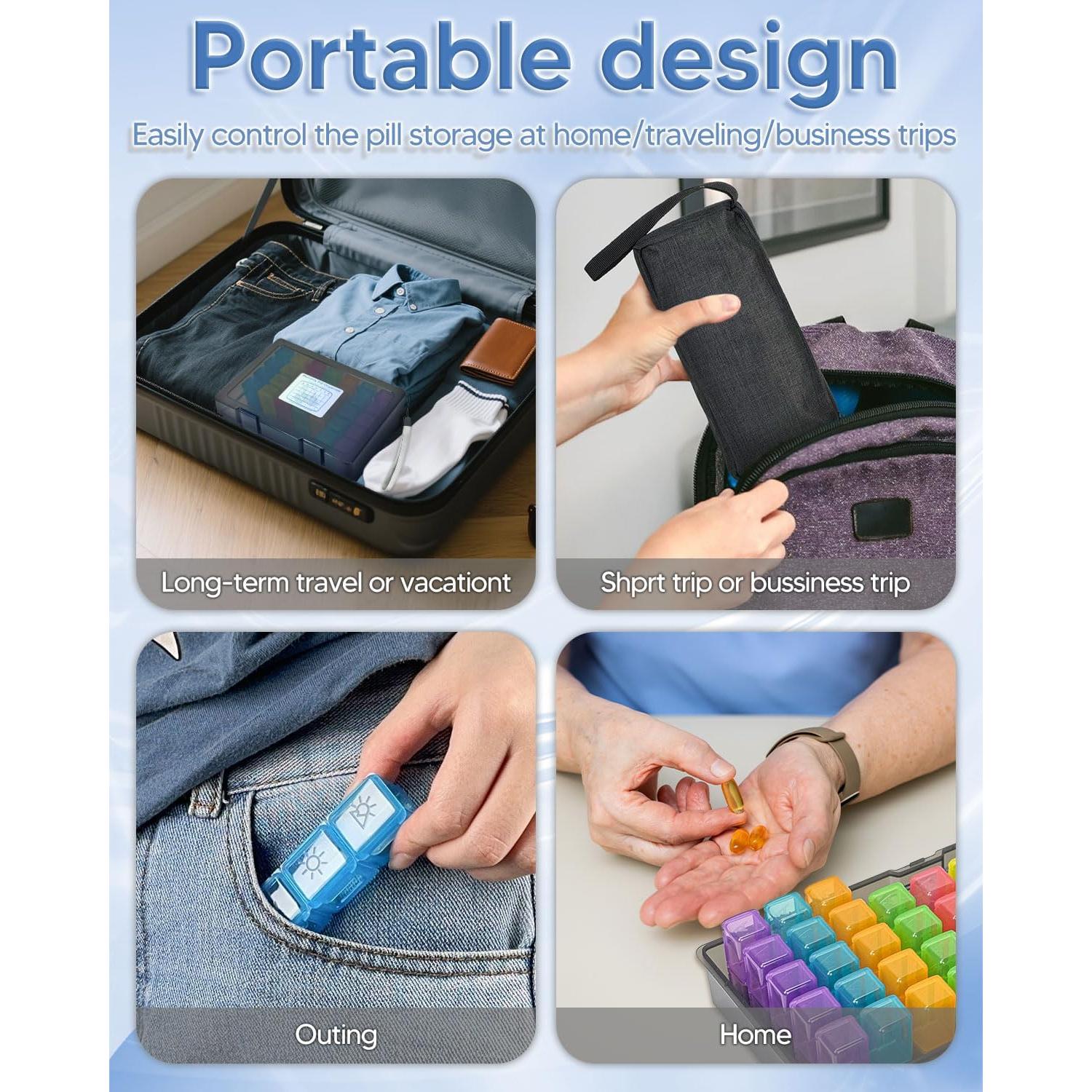 Organizador de Pastillas Mensual Yonlog 2 Veces al Día - Caja Grande