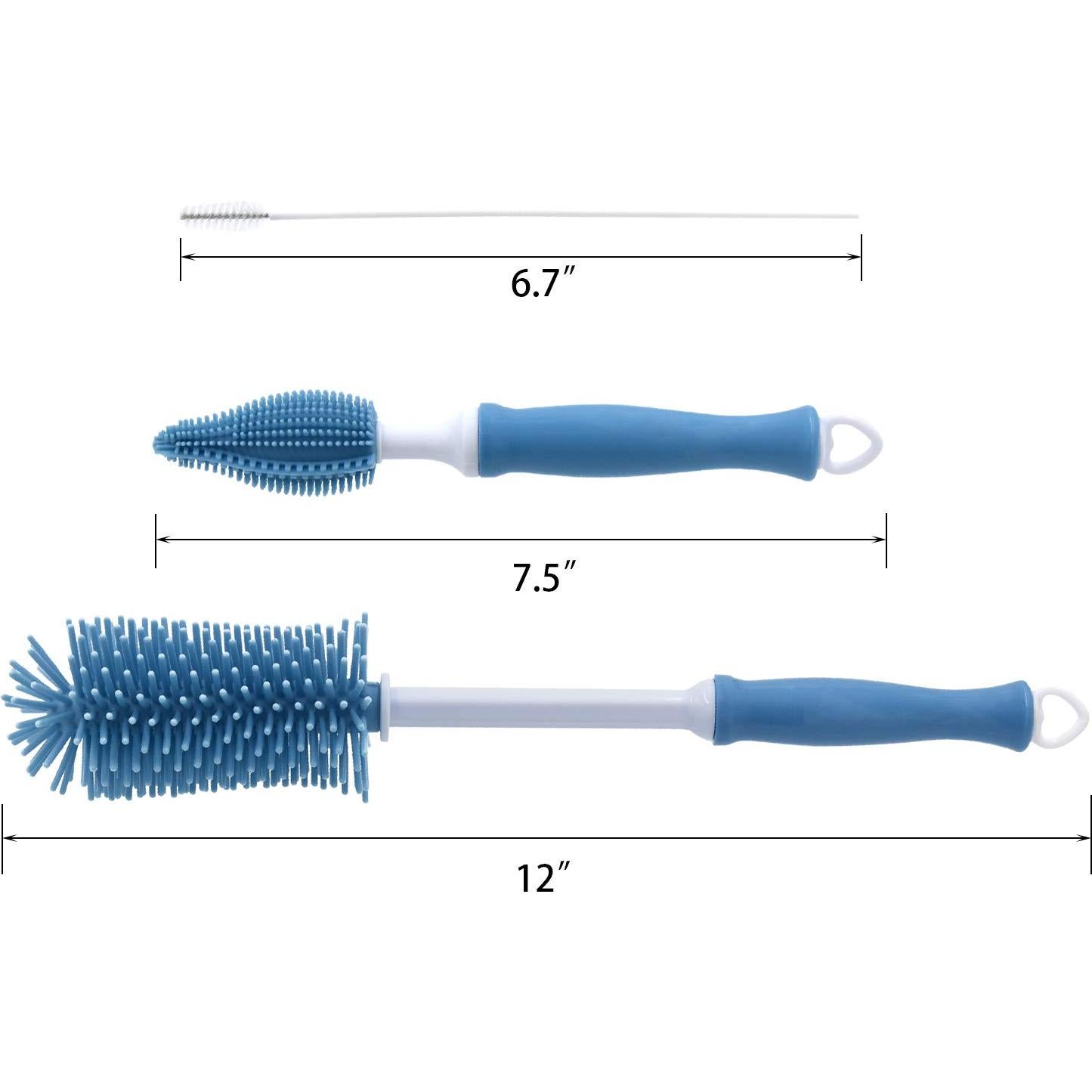 Set de Cepillos de Silicona Auerllcy para Botellas 3 Piezas