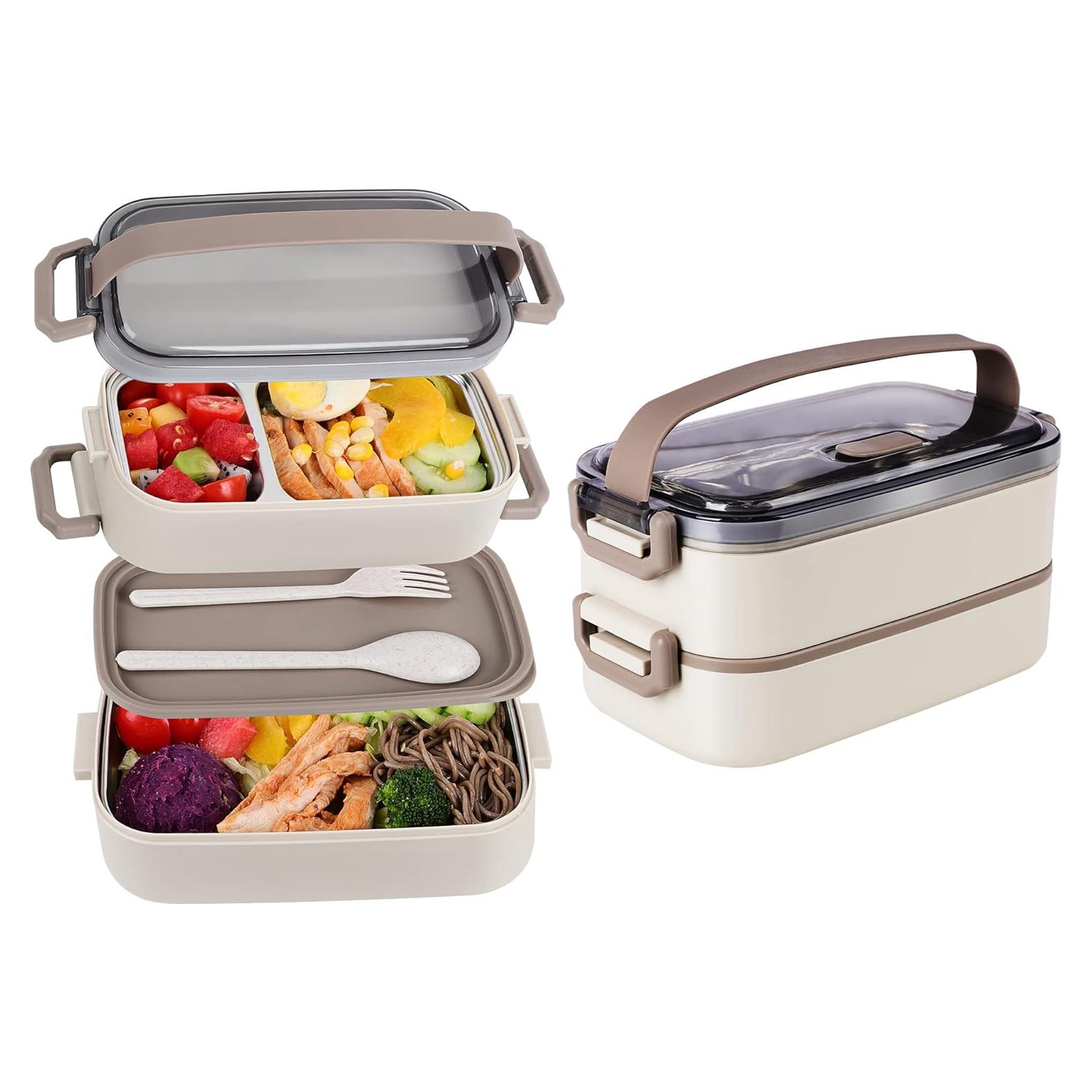 Caja Bento JUBOSYCZ de Acero Inoxidable 2100ml Beige