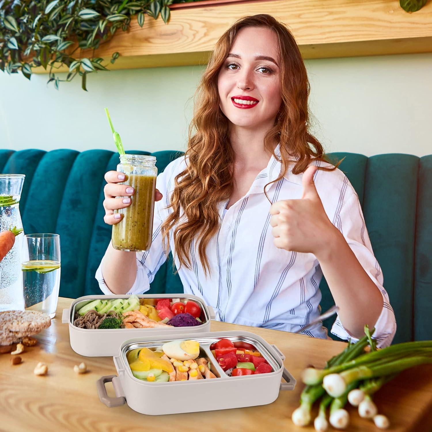 Caja Bento JUBOSYCZ de Acero Inoxidable 2100ml Beige