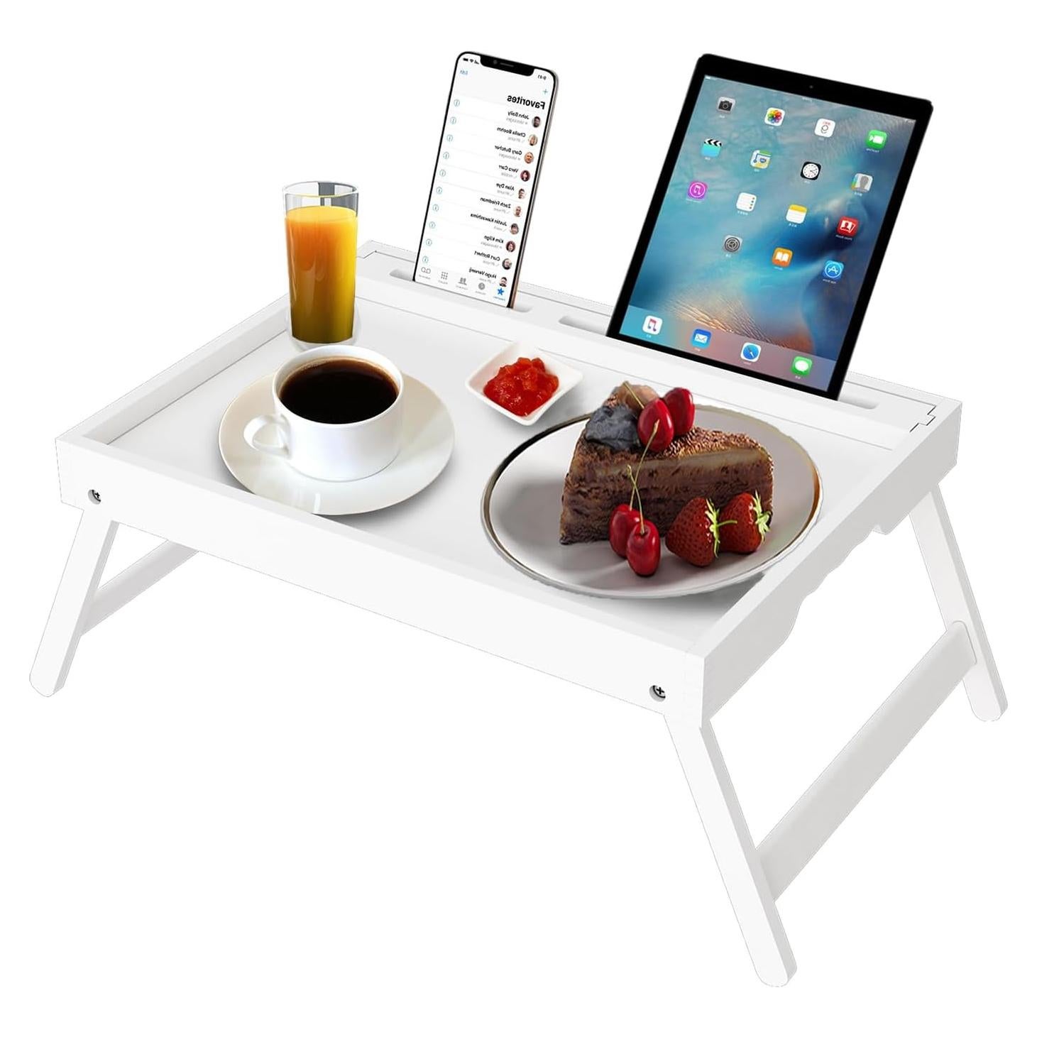 Mesa de bandeja de cama Artmeer plegable de bambú 40x30 cm