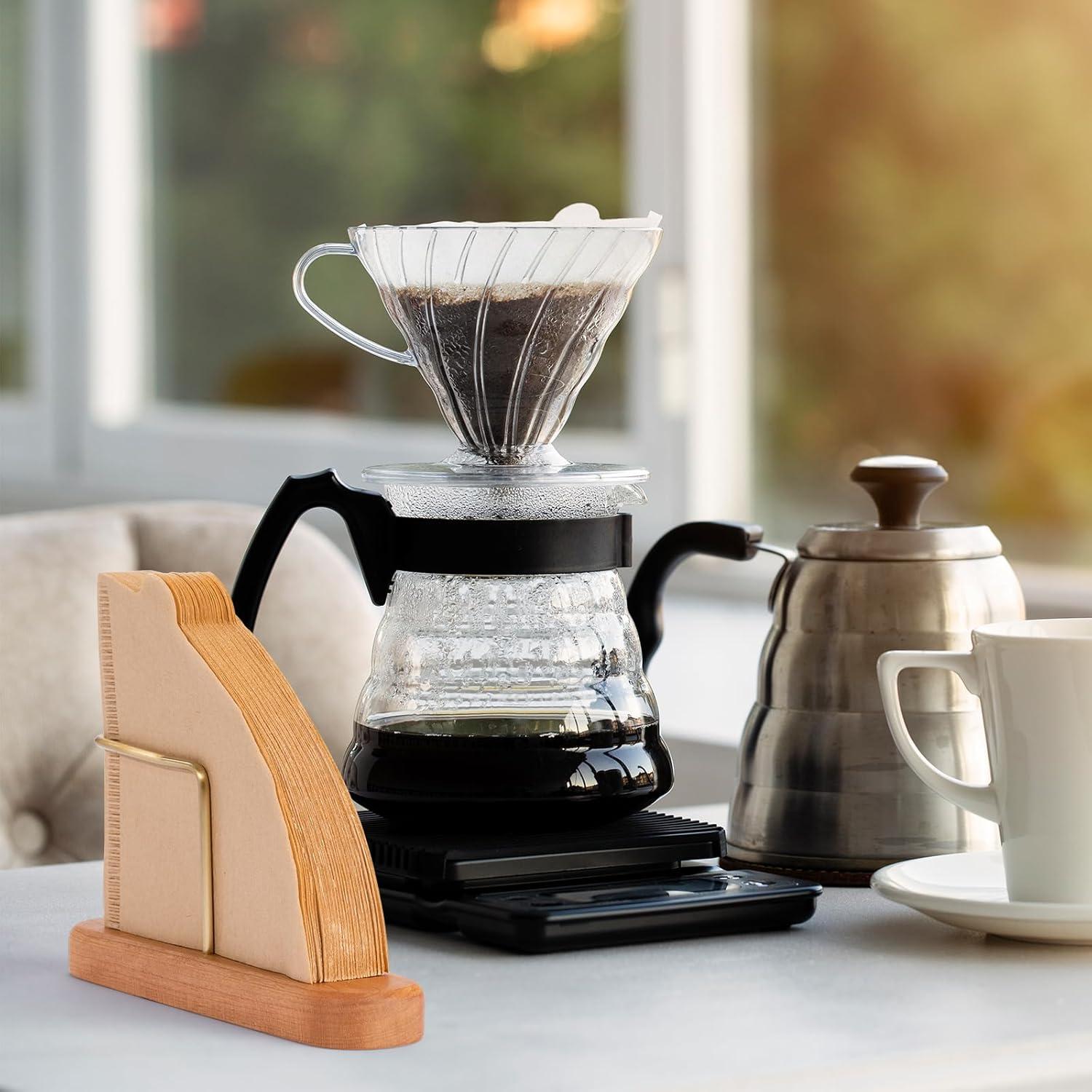 Soporte para Filtros de Café Jumperlay Madera Nogal y Latón 40pcs