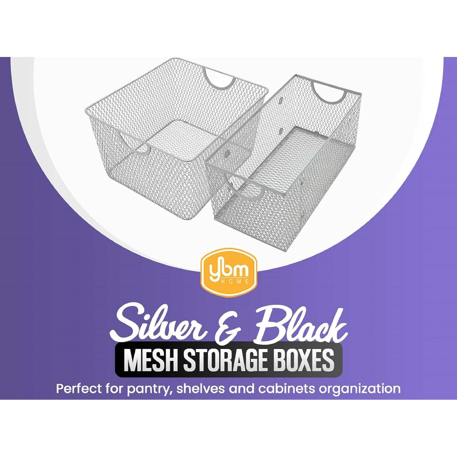 Cesta de Almacenamiento Abierta YBM HOME Negra 25.4x22.9x15.2 cm