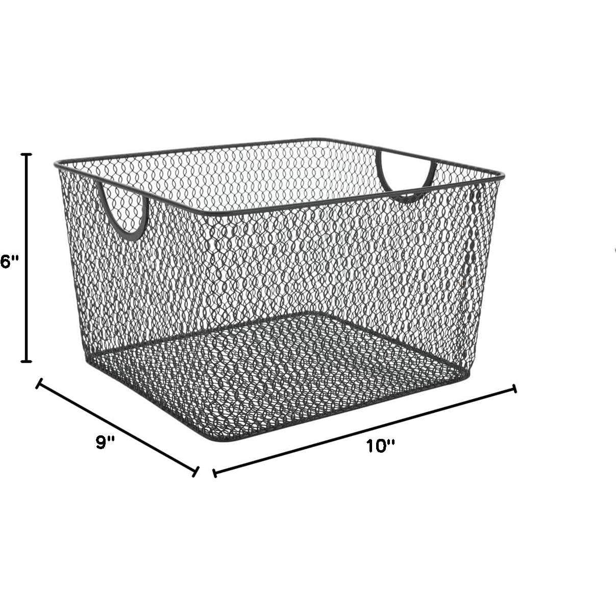 Cesta de Almacenamiento Abierta YBM HOME Negra 25.4x22.9x15.2 cm