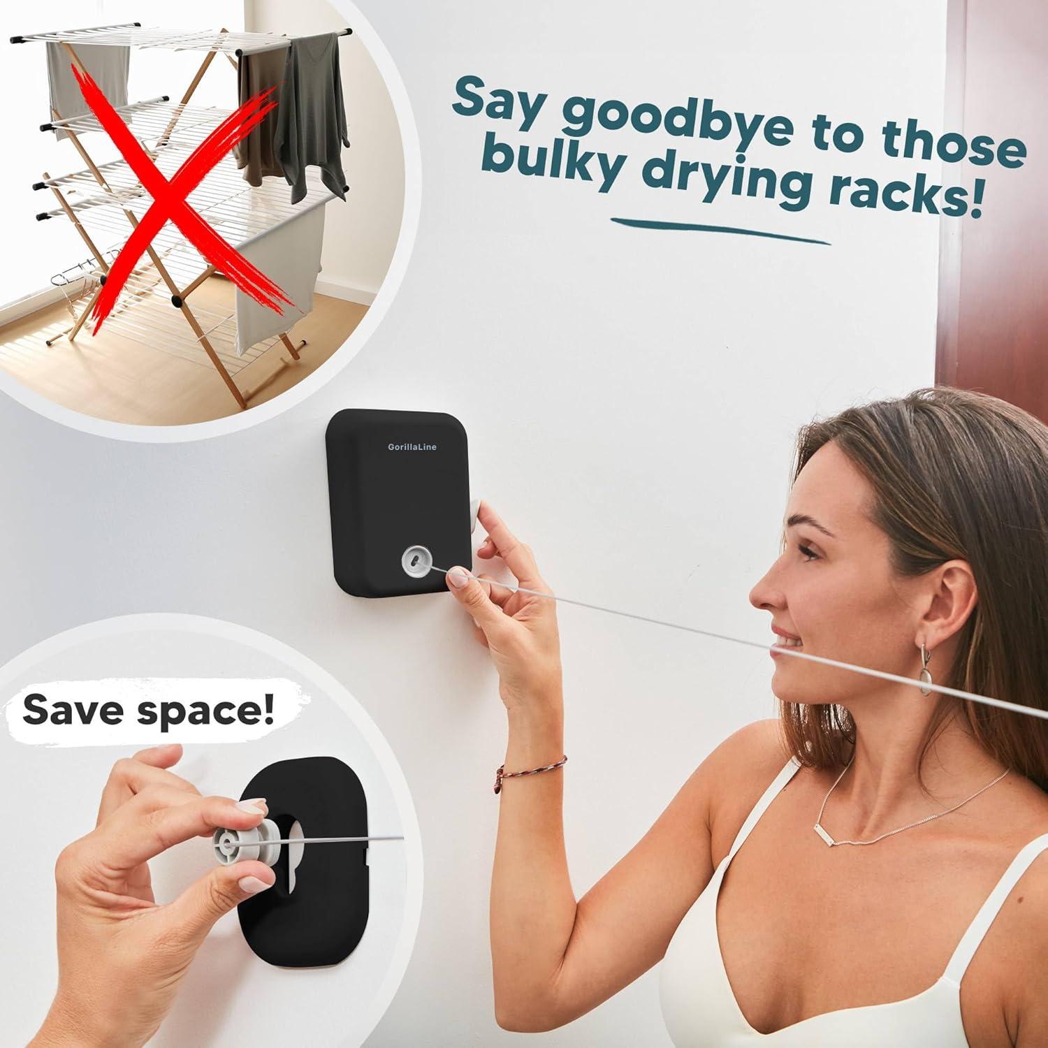 Cuerda de Ropa Retráctil GorillaLine 4.24 m Alta Resistencia