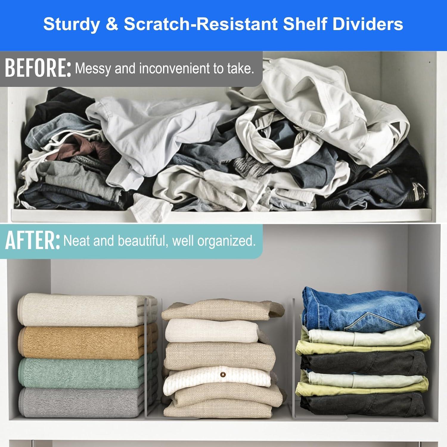 Divisores de Estante OKPOW 12 Piezas Acrílico Transparente 19 cm