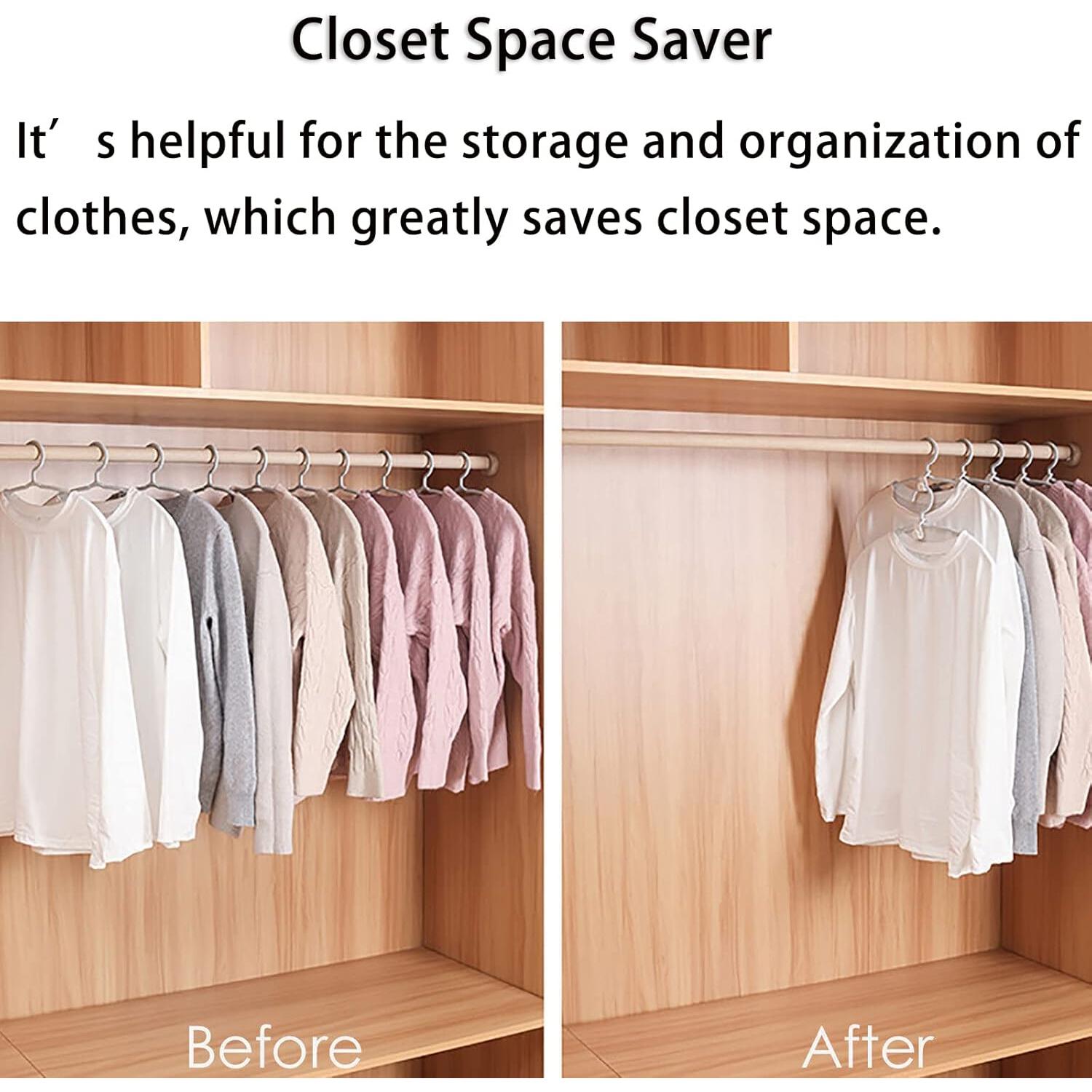 60 Ganchos Conectores para Perchas Booge - Ahorra Espacio