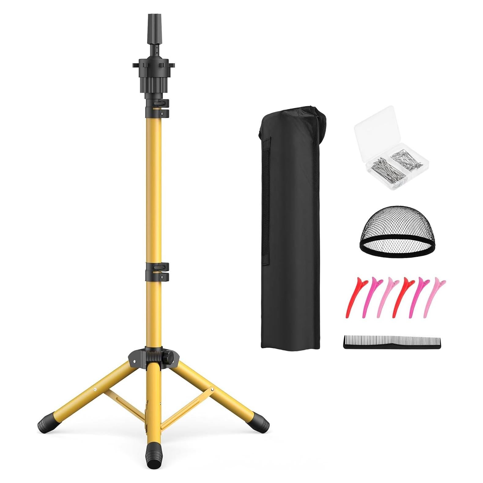 Soporte para Cabeza de Peluca Ajustable Retbtnm Dorado