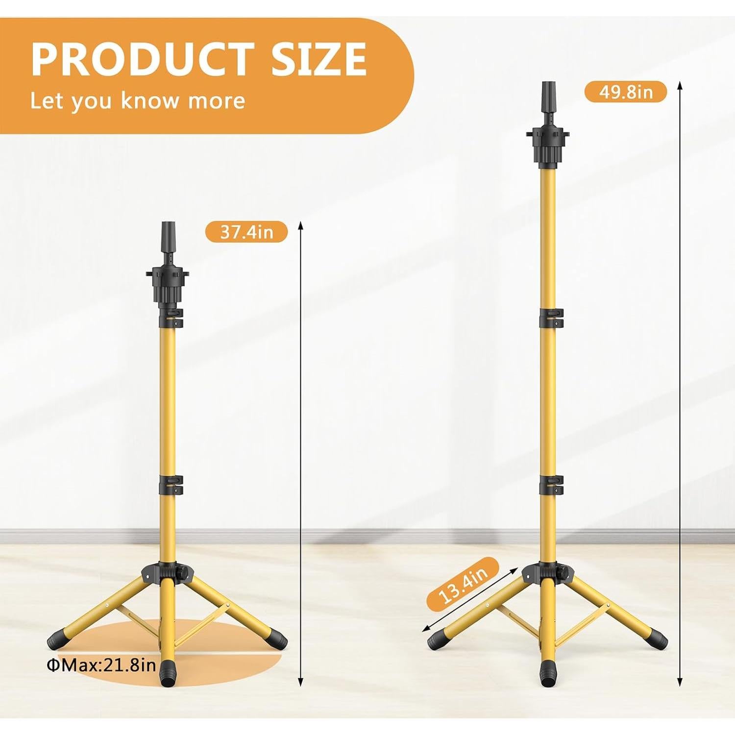 Soporte para Cabeza de Peluca Ajustable Retbtnm Dorado