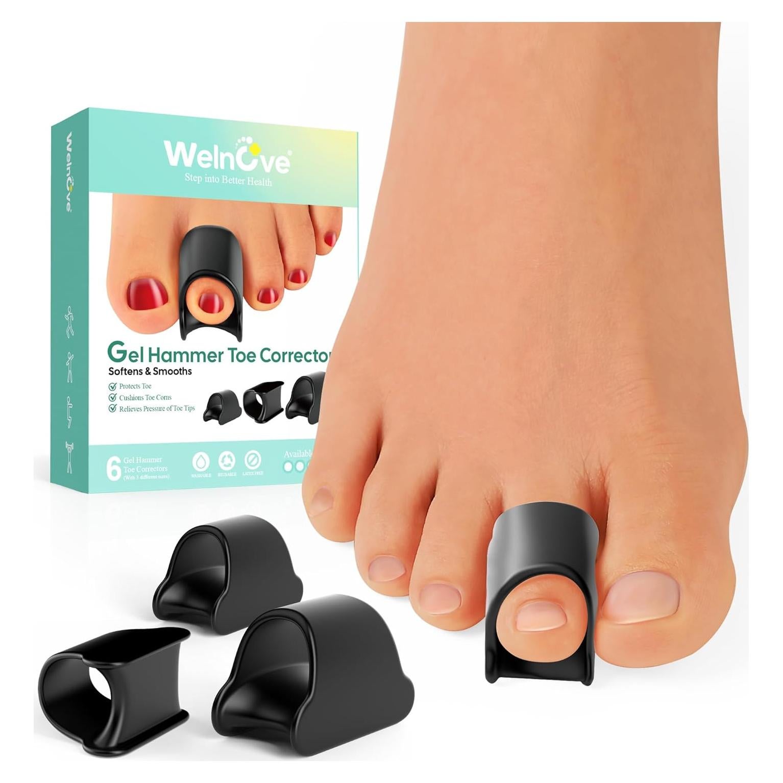 Corrector de Dedos en Martillo Welnove - 6 Paquetes de Gel