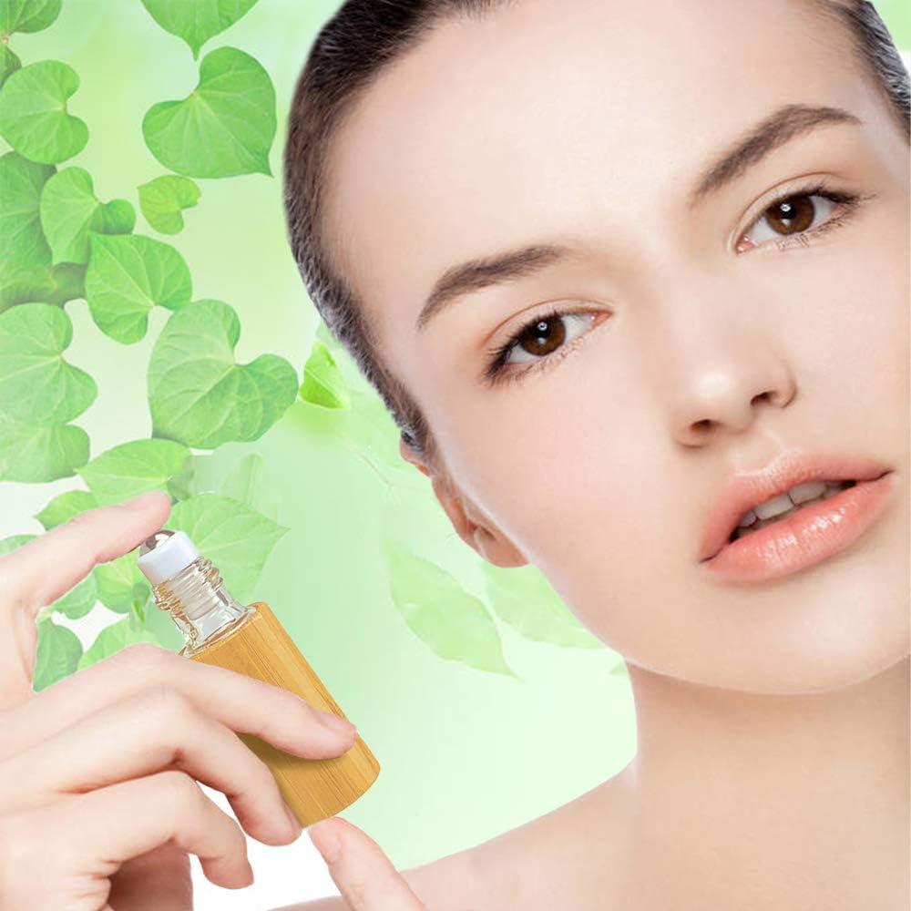AUHOKY 12 Botellas de Rodillo de Bambú 5ml para Aceites Esenciales