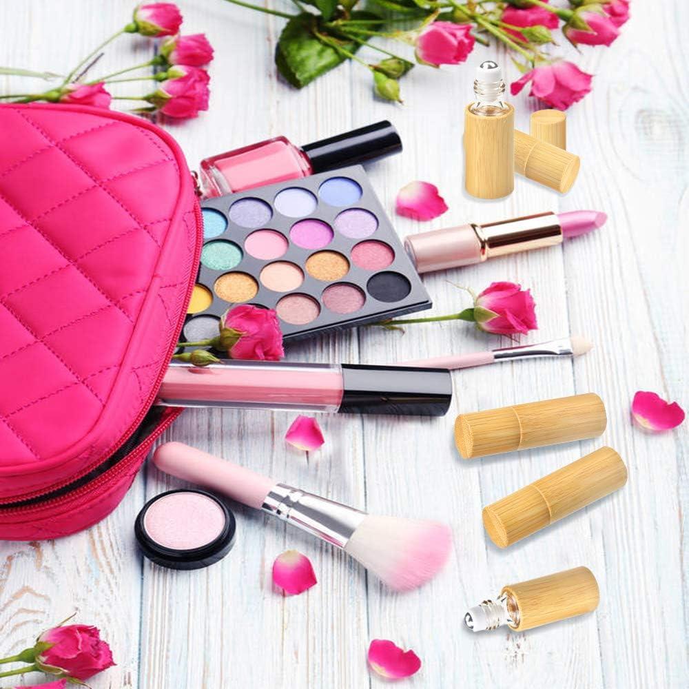 AUHOKY 12 Botellas de Rodillo de Bambú 5ml para Aceites Esenciales