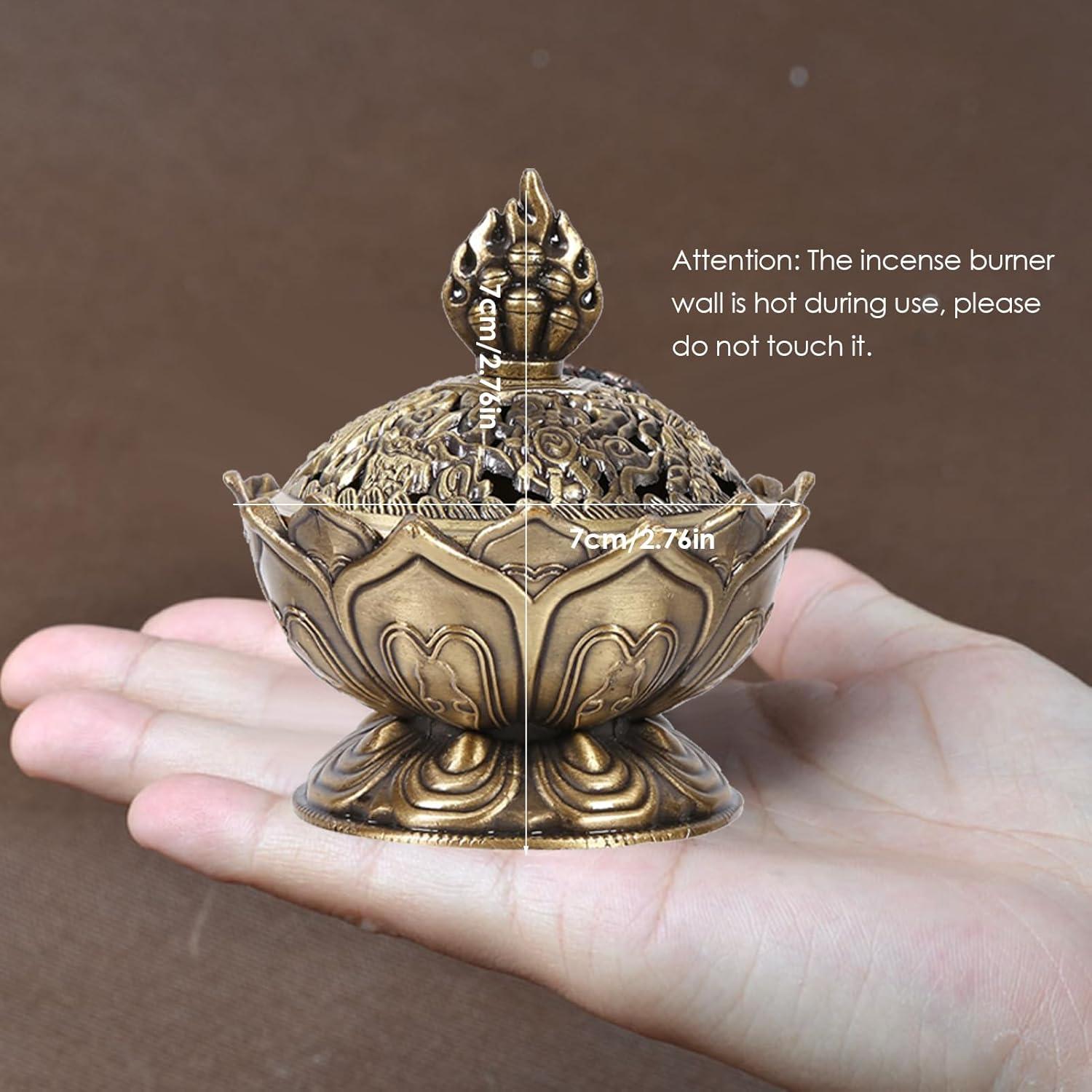 Quemador de Incienso de Loto Walfront - Bronce, 8 cm