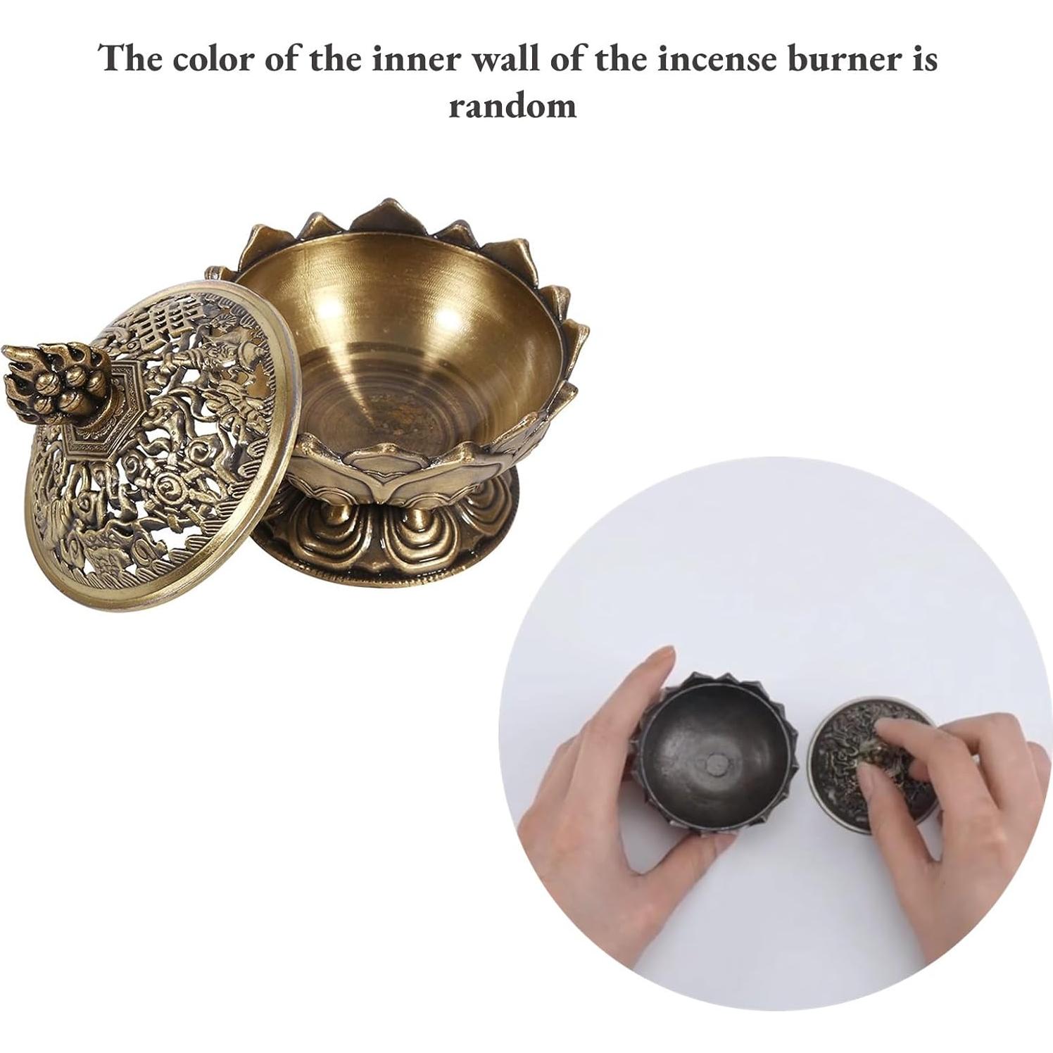 Quemador de Incienso de Loto Walfront - Bronce, 8 cm