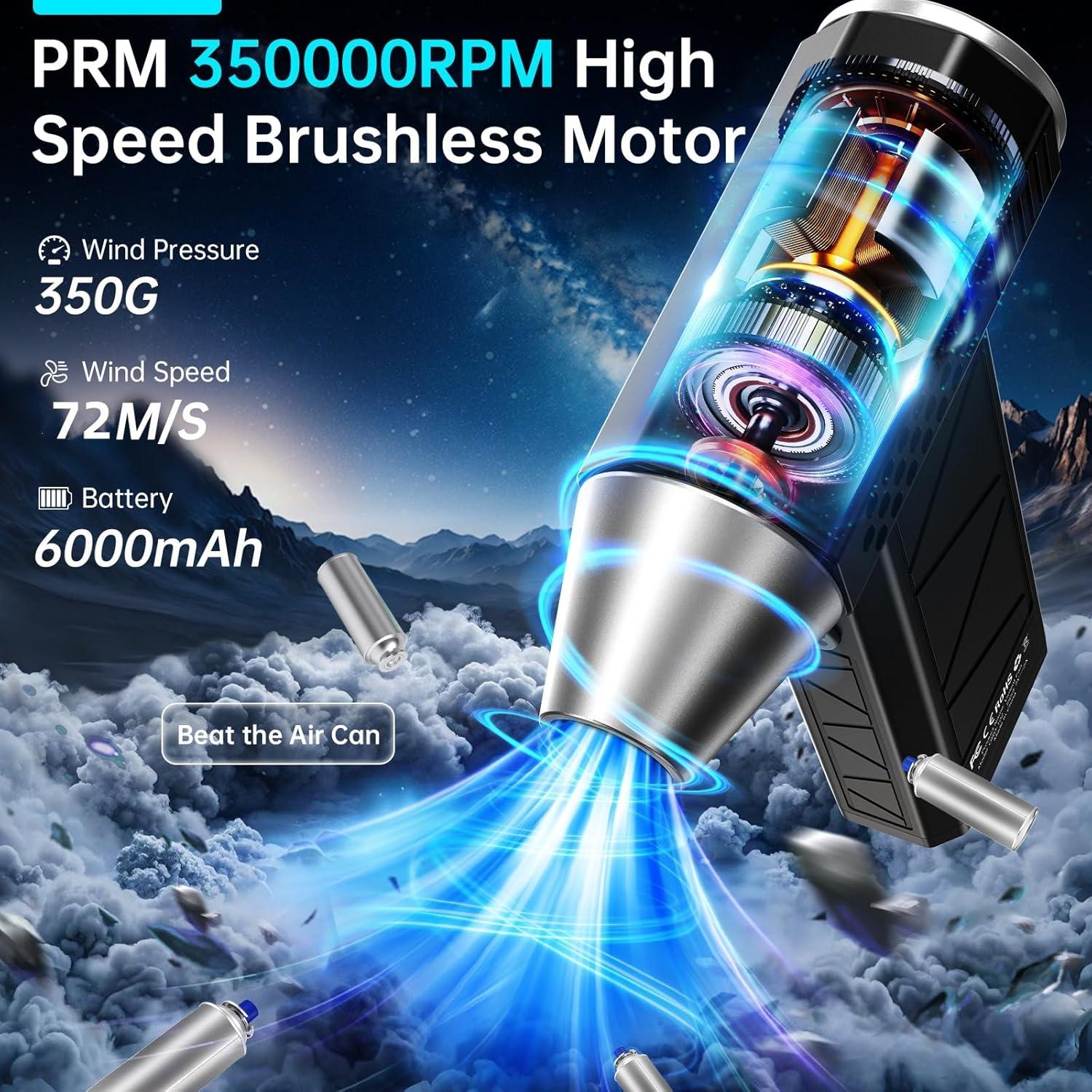 Soplador de Aire Comprimido YUHUO ORD-102 Recargable 4 Velocidades