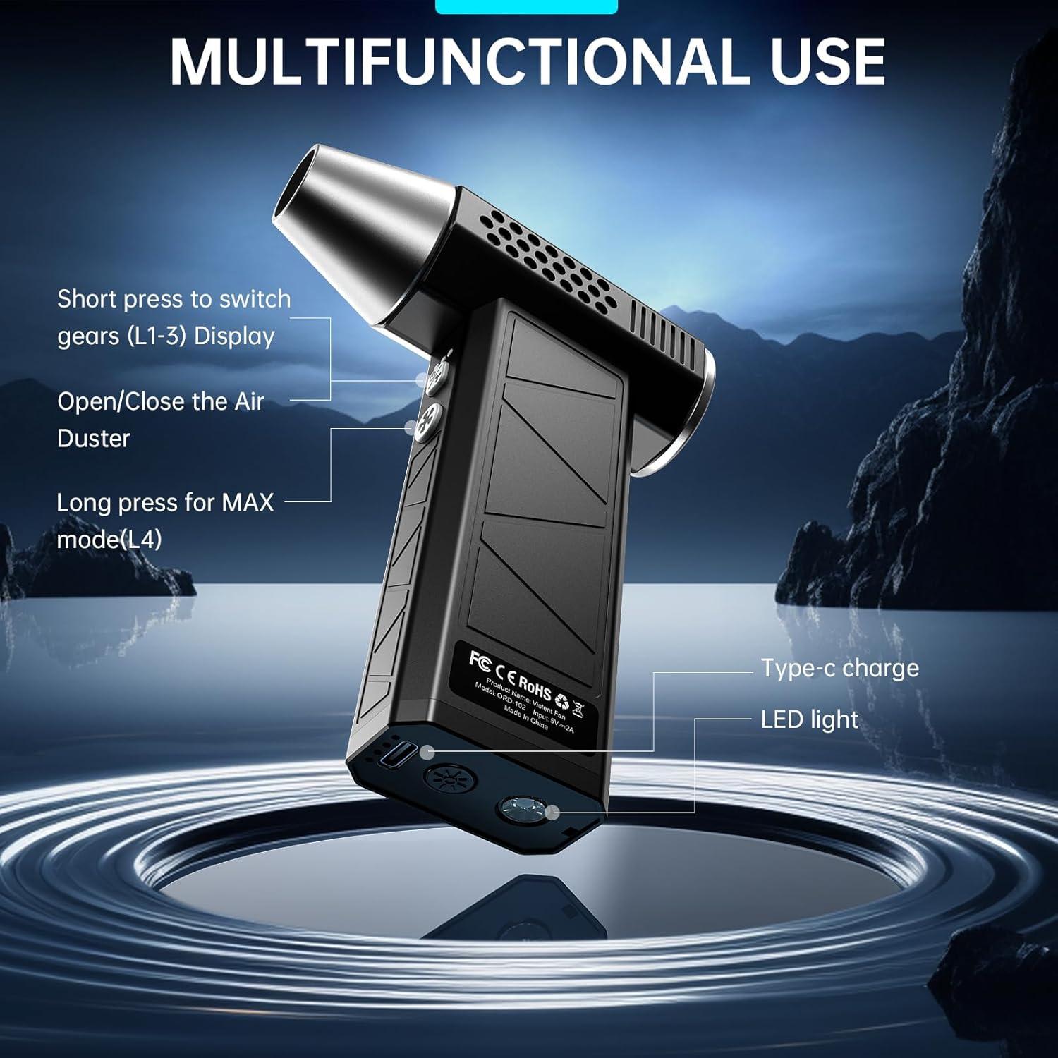 Soplador de Aire Comprimido YUHUO ORD-102 Recargable 4 Velocidades