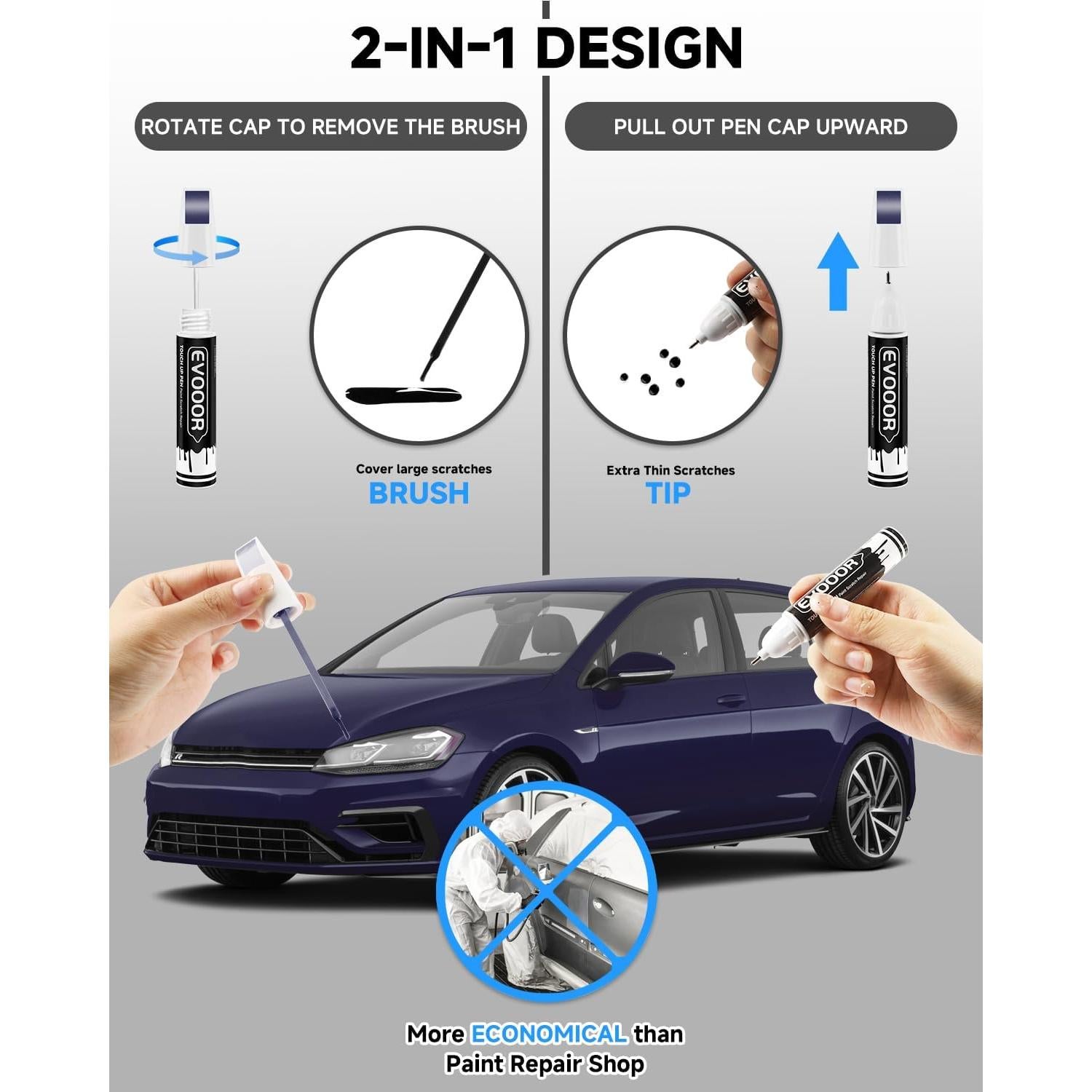 Pintura de Retocar EVOOOR Azul Atlántico Metálico 0.41 Fl Oz