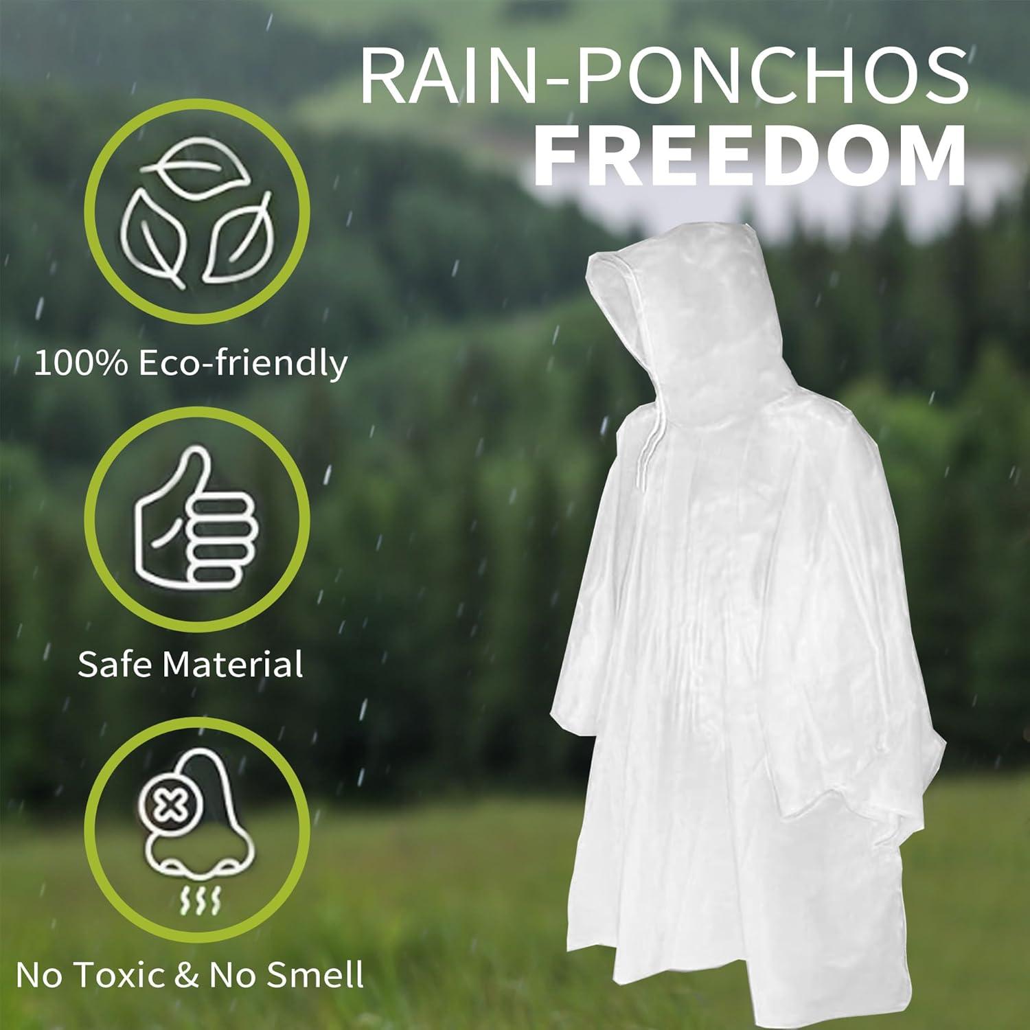 Ponchos de Lluvia Desechables YOUNGTIME Transparentes 10 Pzas