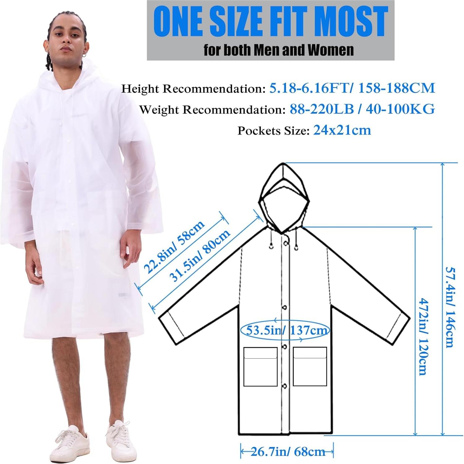 Ponchos de Lluvia HLKZONE para Adultos - Paquete de 2, Impermeables