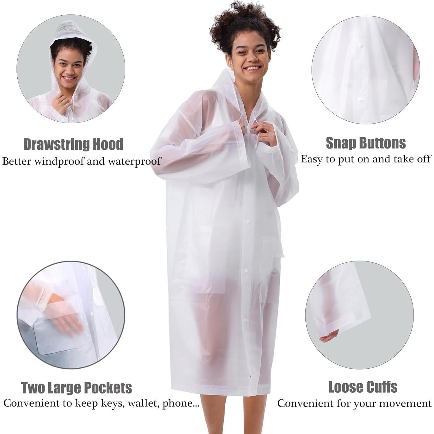 Ponchos de Lluvia HLKZONE para Adultos - Paquete de 2, Impermeables