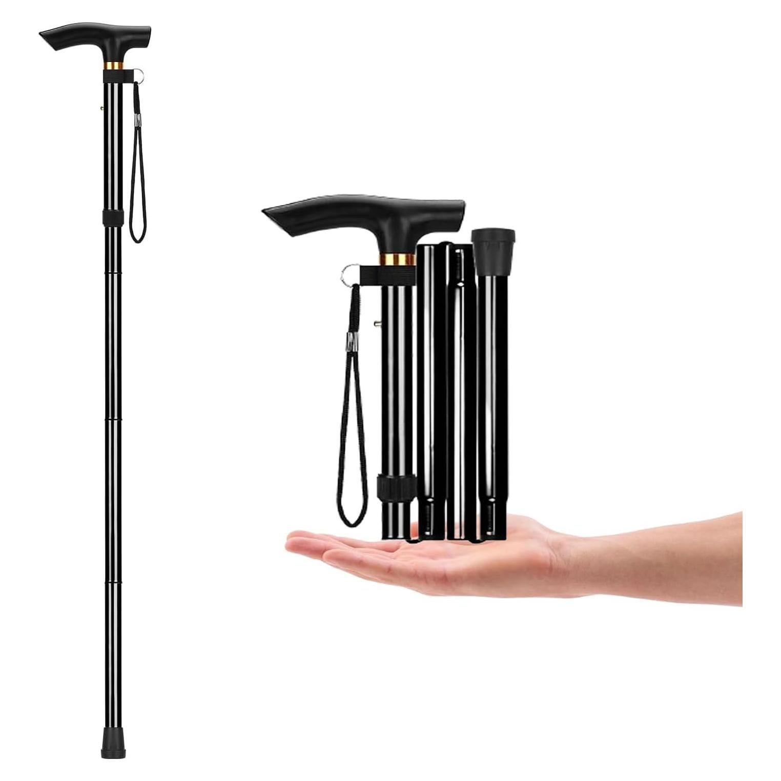 Bastón de Caminata Plegable YOBOKO Aluminio Antideslizante 85-95 cm