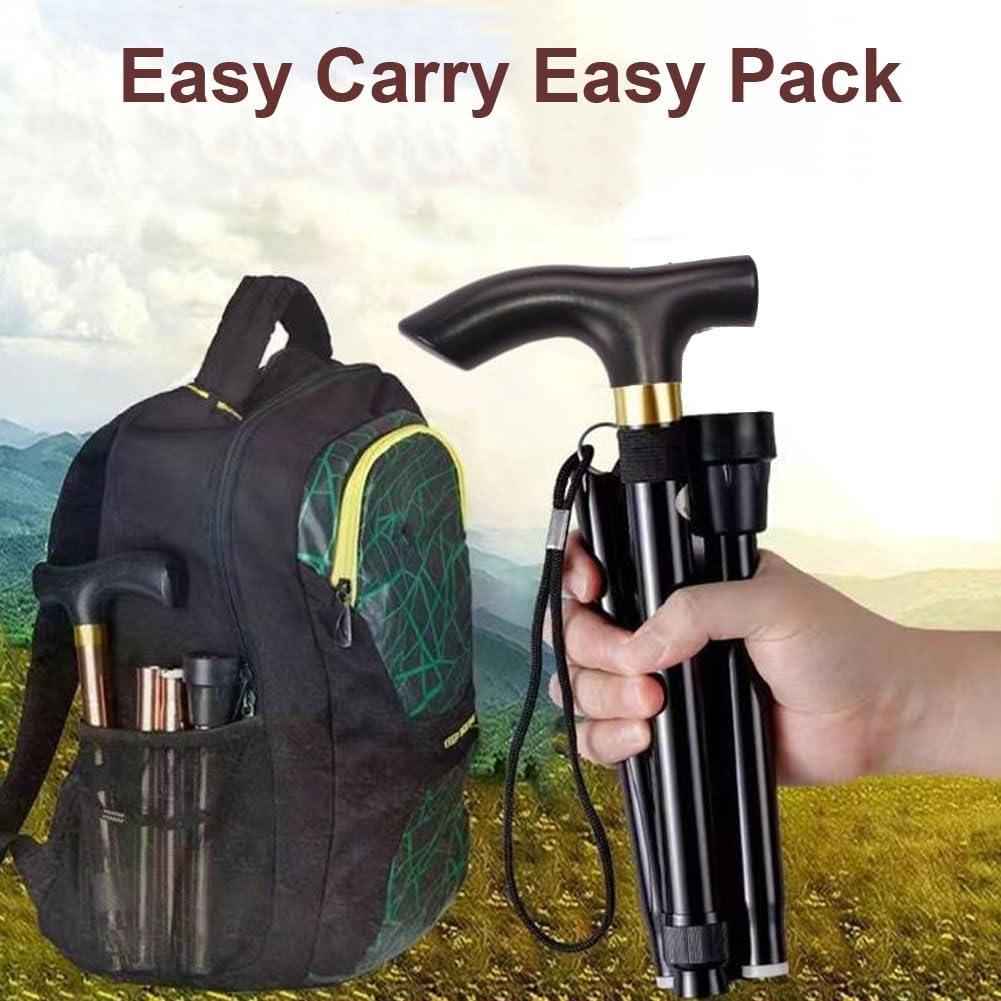 Bastón de Caminata Plegable YOBOKO Aluminio Antideslizante 85-95 cm