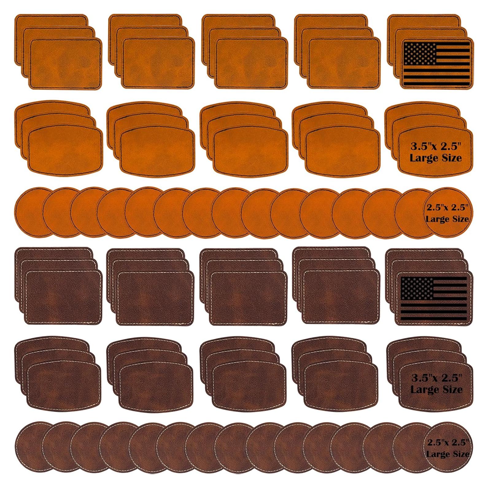 Parches en Blanco para Grabado Láser iFForce - 90 Pcs de Cuero PU