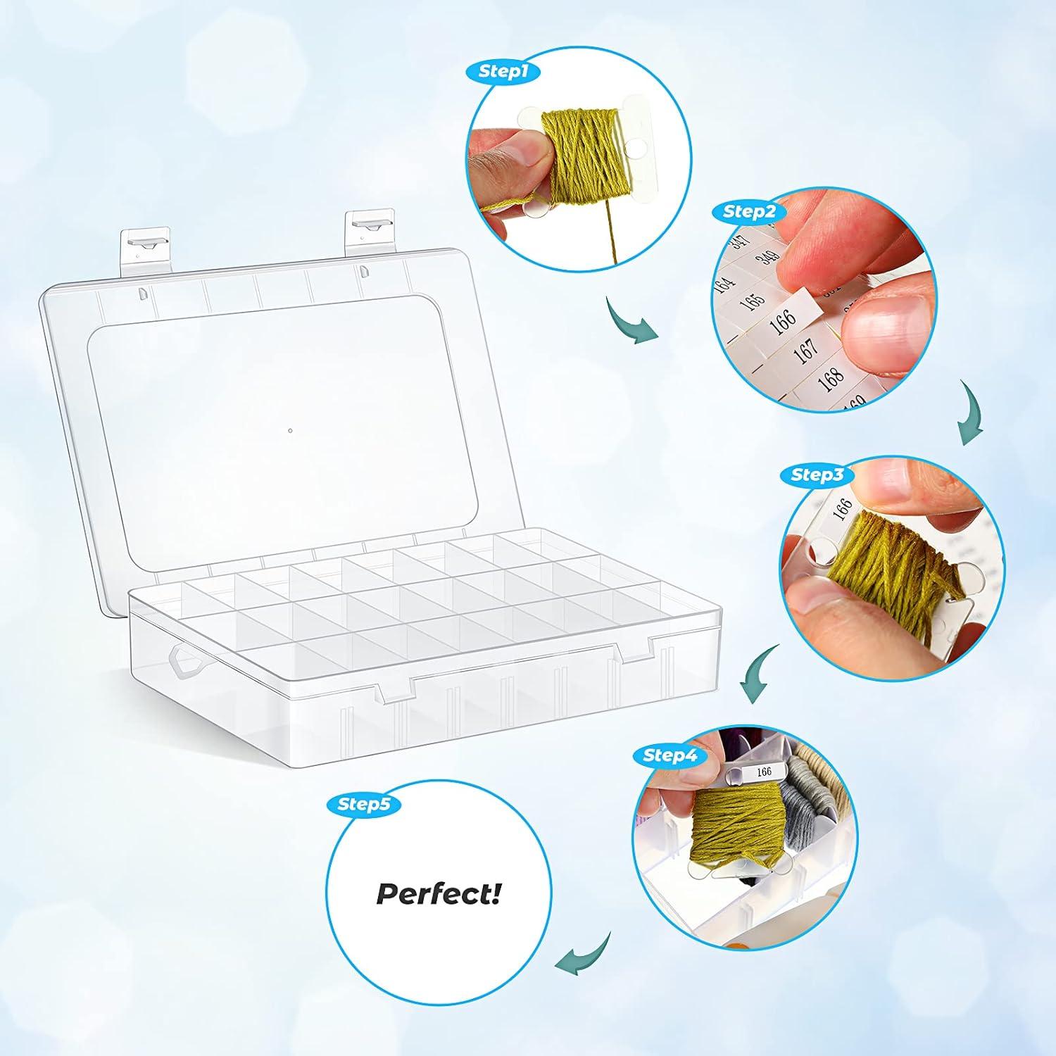 Juego de Caja Organizadora de Hilos Queekay 24 Compartimentos