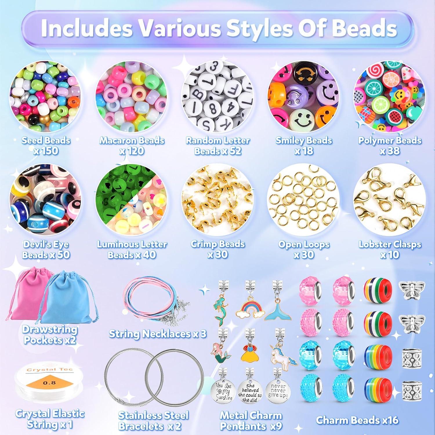 Kit de Fabricación de Pulseras ZOOI para Niñas 2400 Piezas