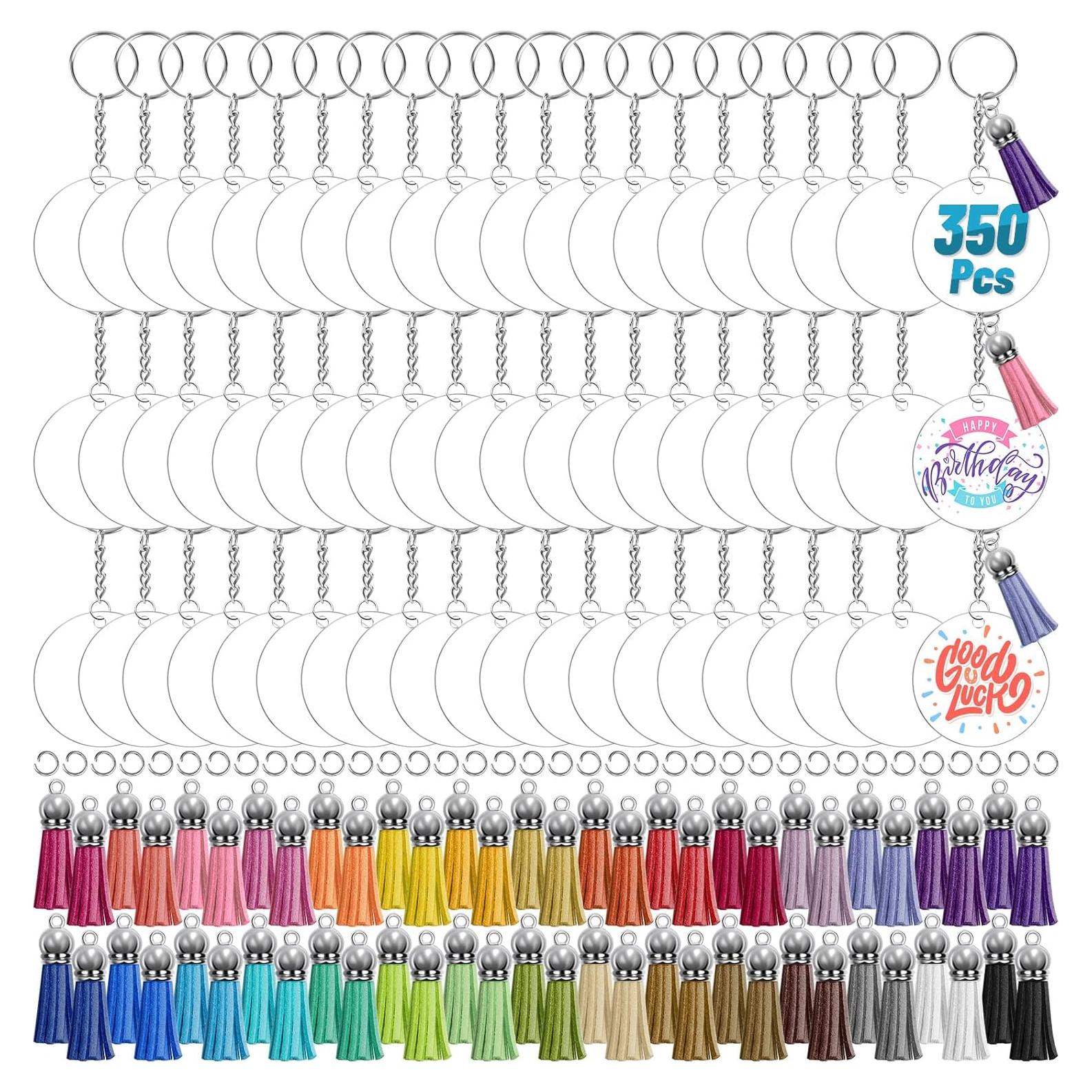 Kit de Llaveros DIY Cludoo 350 Pcs Acrílico Transparente