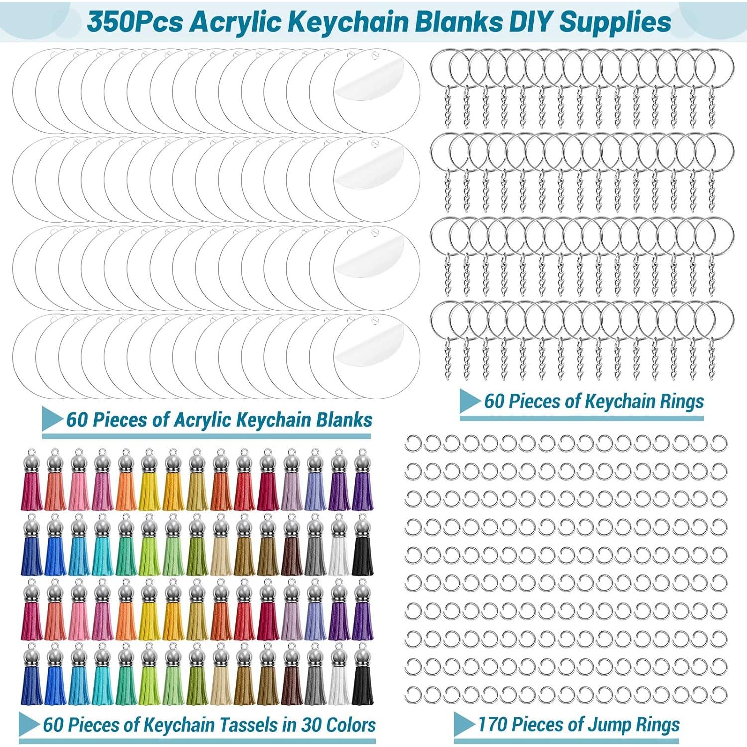 Kit de Llaveros DIY Cludoo 350 Pcs Acrílico Transparente