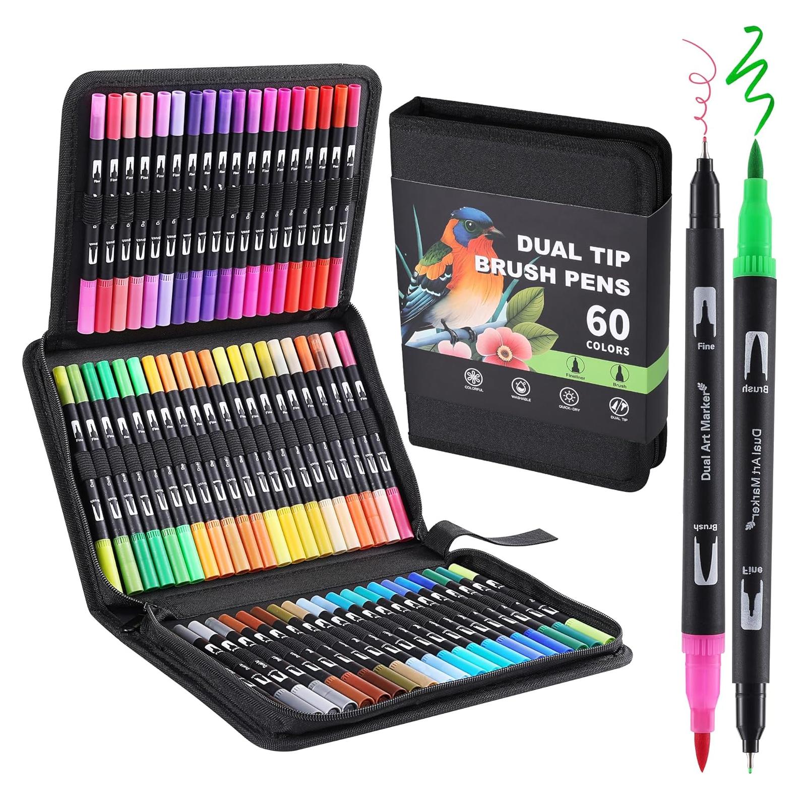 Set de 60 Marcadores de Doble Punta Nauets para Acuarela