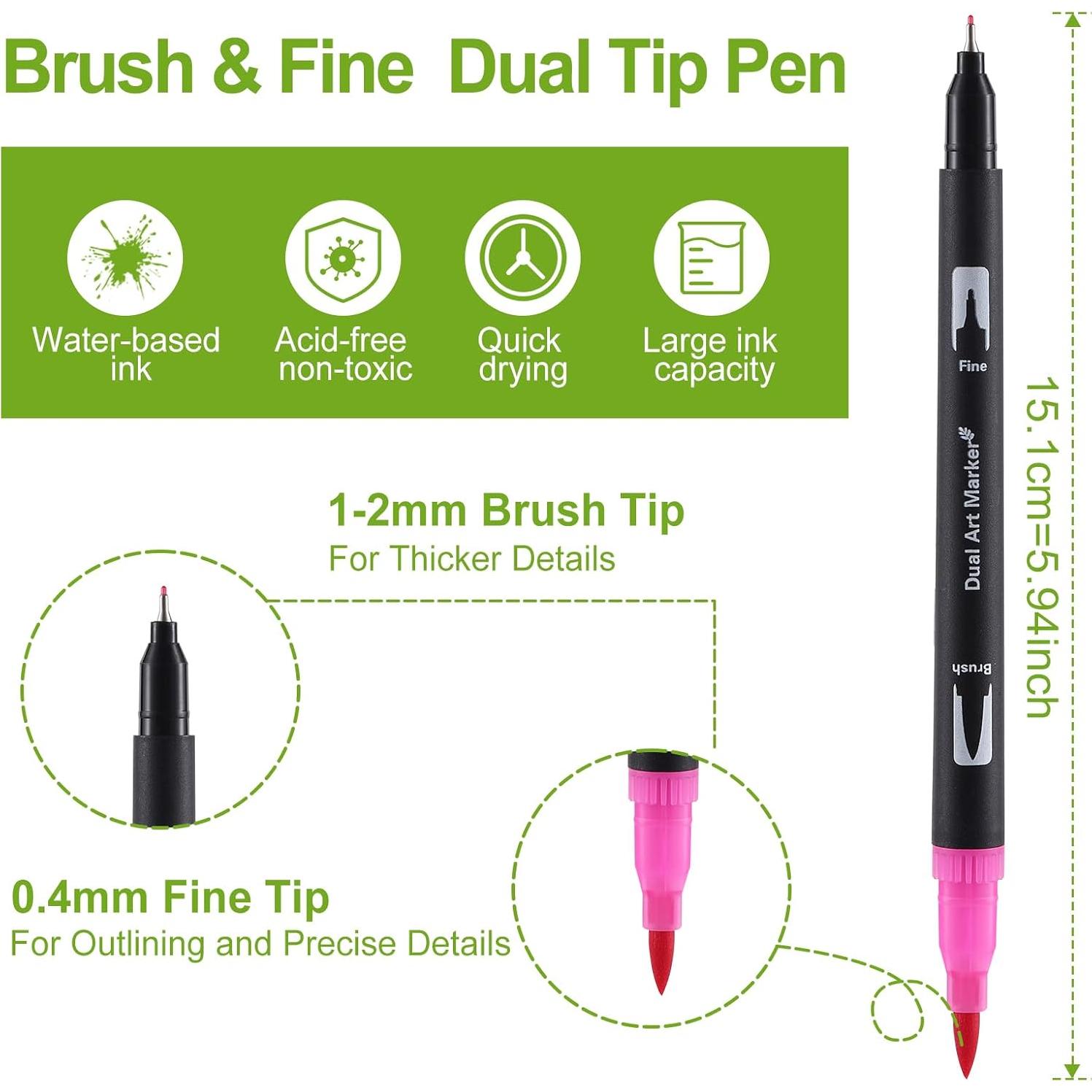 Set de 60 Marcadores de Doble Punta Nauets para Acuarela