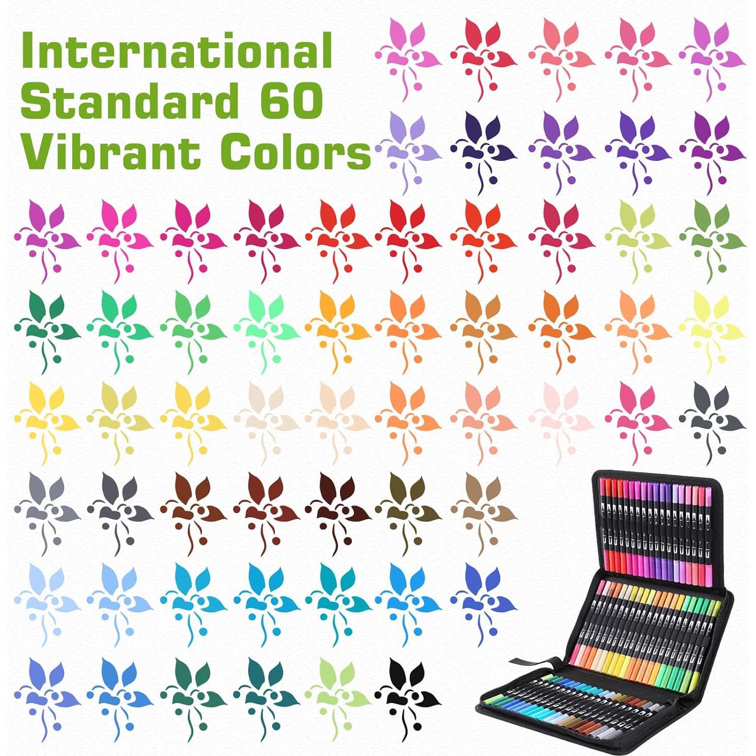 Set de 60 Marcadores de Doble Punta Nauets para Acuarela