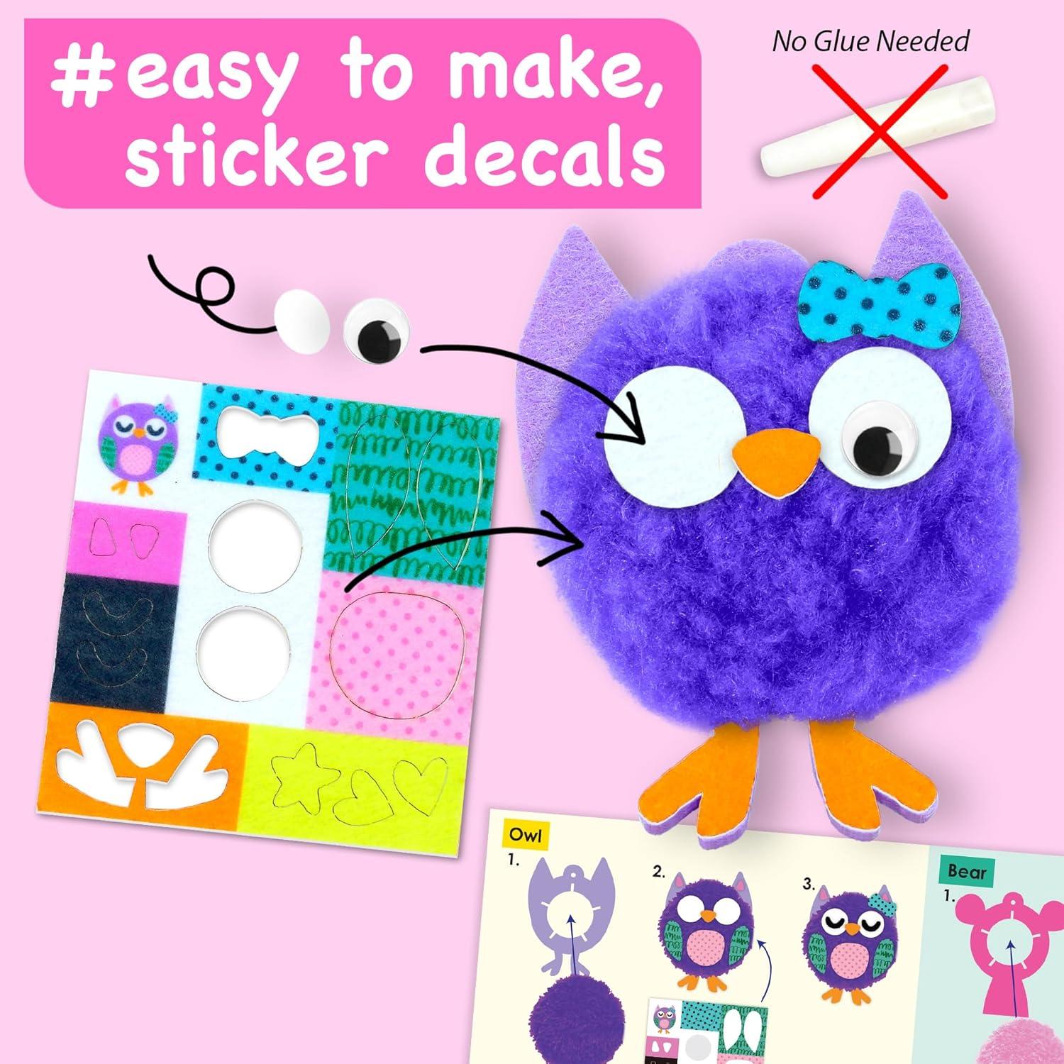 Kit de Manualidades de Pom Pom EZCRA para Niños 4-6 Años - 10 Proyectos