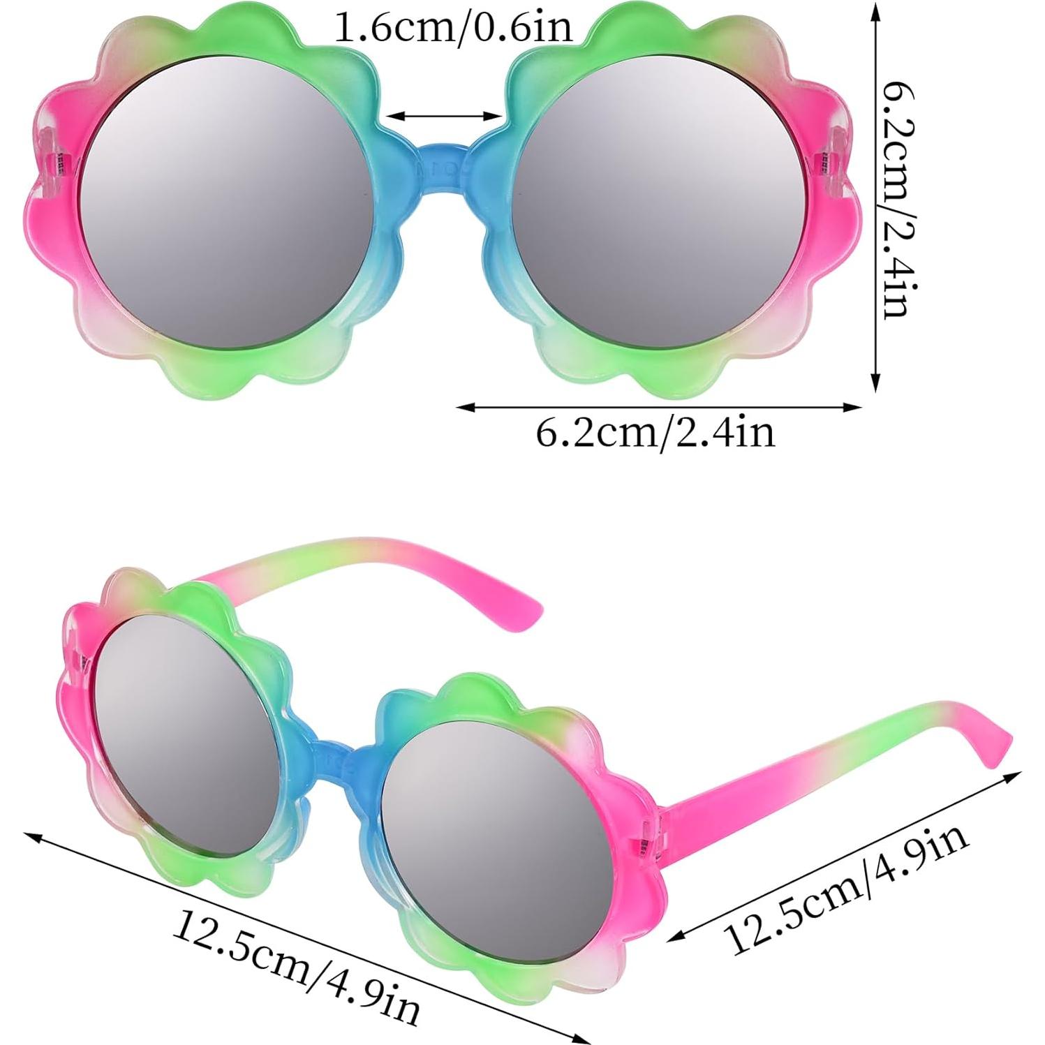 3 Piezas Gafas Redondas de Flor UV para Niños Topbuti