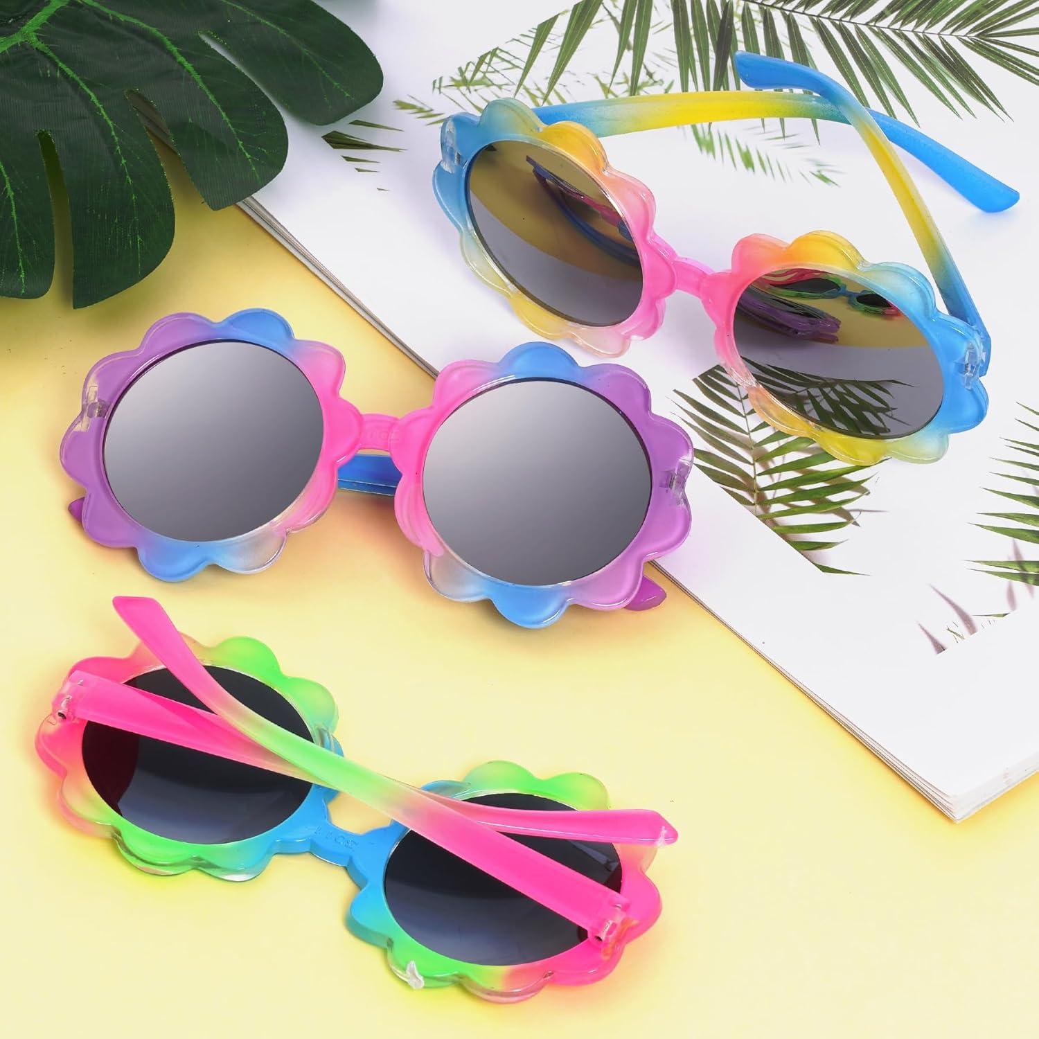 3 Piezas Gafas Redondas de Flor UV para Niños Topbuti